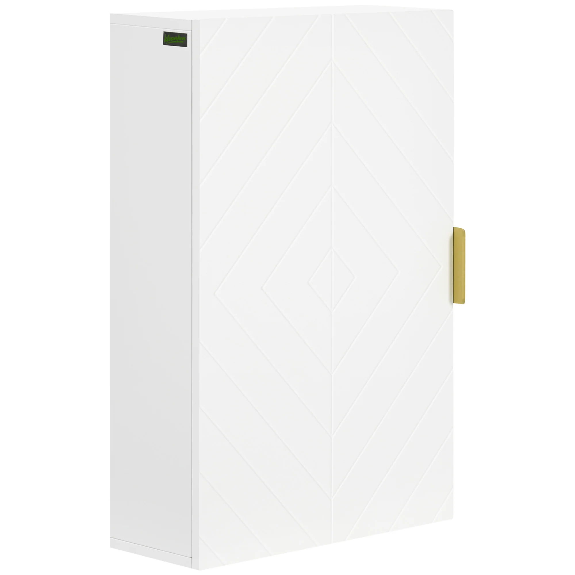 Bathroom Wall Cabinet, Over Toilet Storage Cupboard with Adjustable Shelves, White