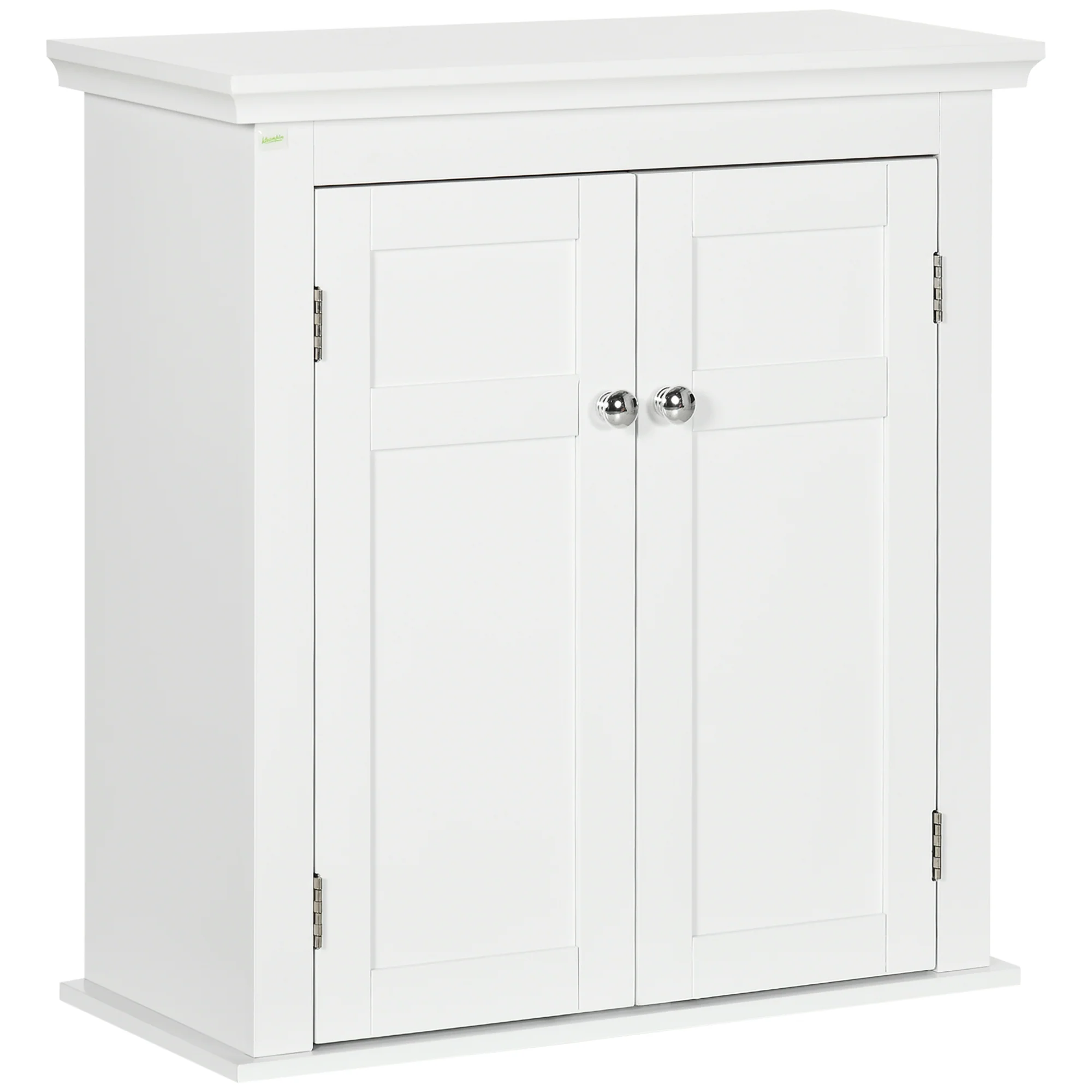 Wall Hanging Bathroom Cabinet, Floating Cabinet with Adjustable Shelves for Kitchen, White - Image 2
