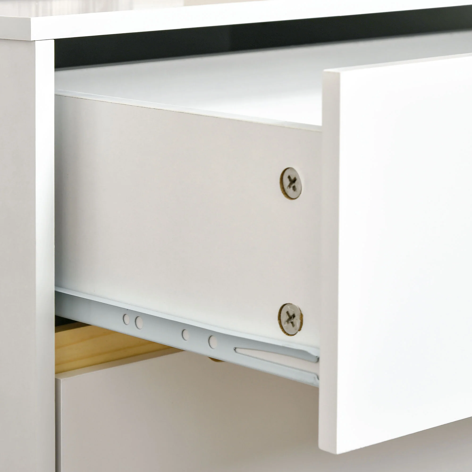 Modern Bedside Table, Nightstand with 2 Drawers, Side End Table with Solid Wood Legs, White - Image 10