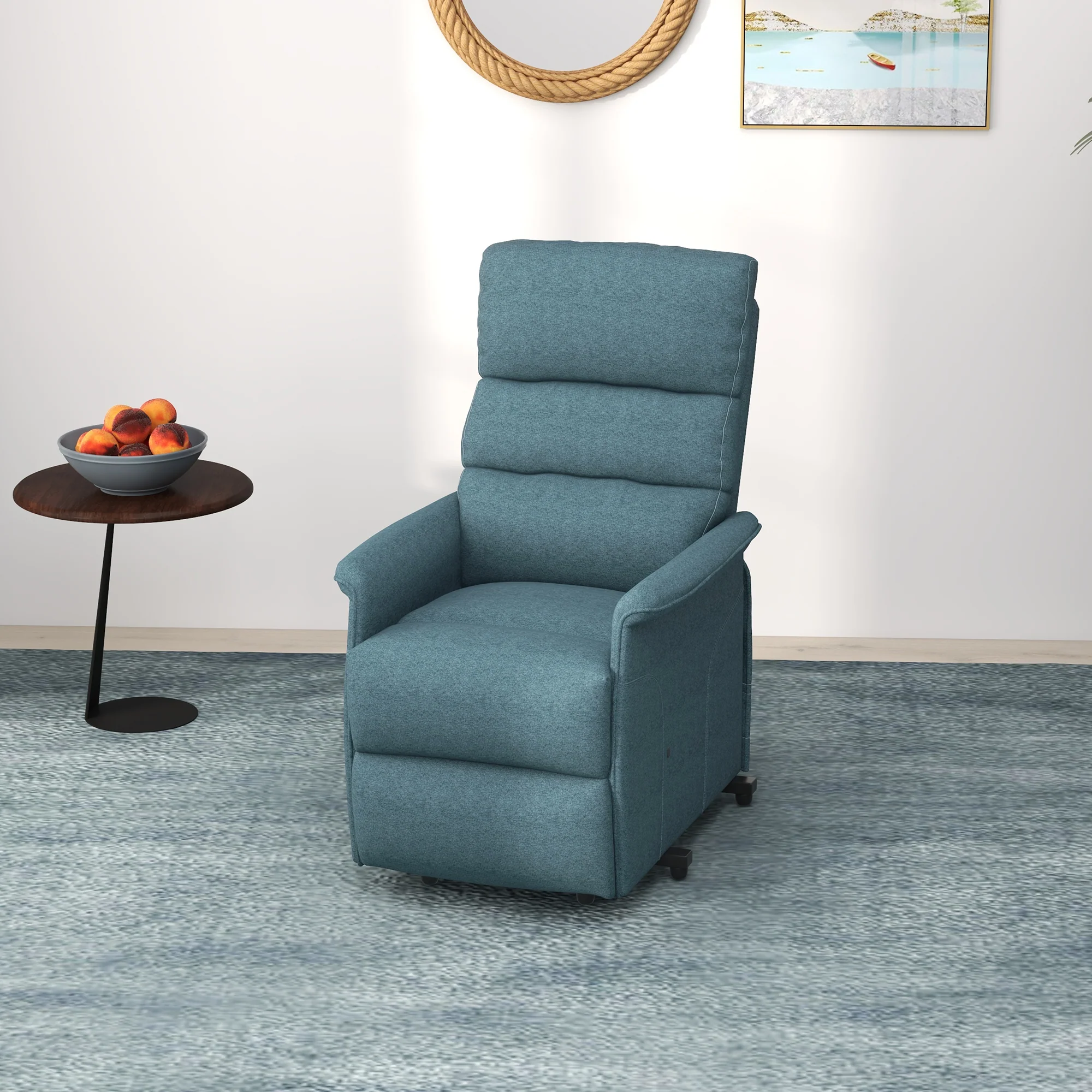 Electric Power Lift Chair with 135° Recline & Remote Control for Elderly Comfort, Blue - Image 4
