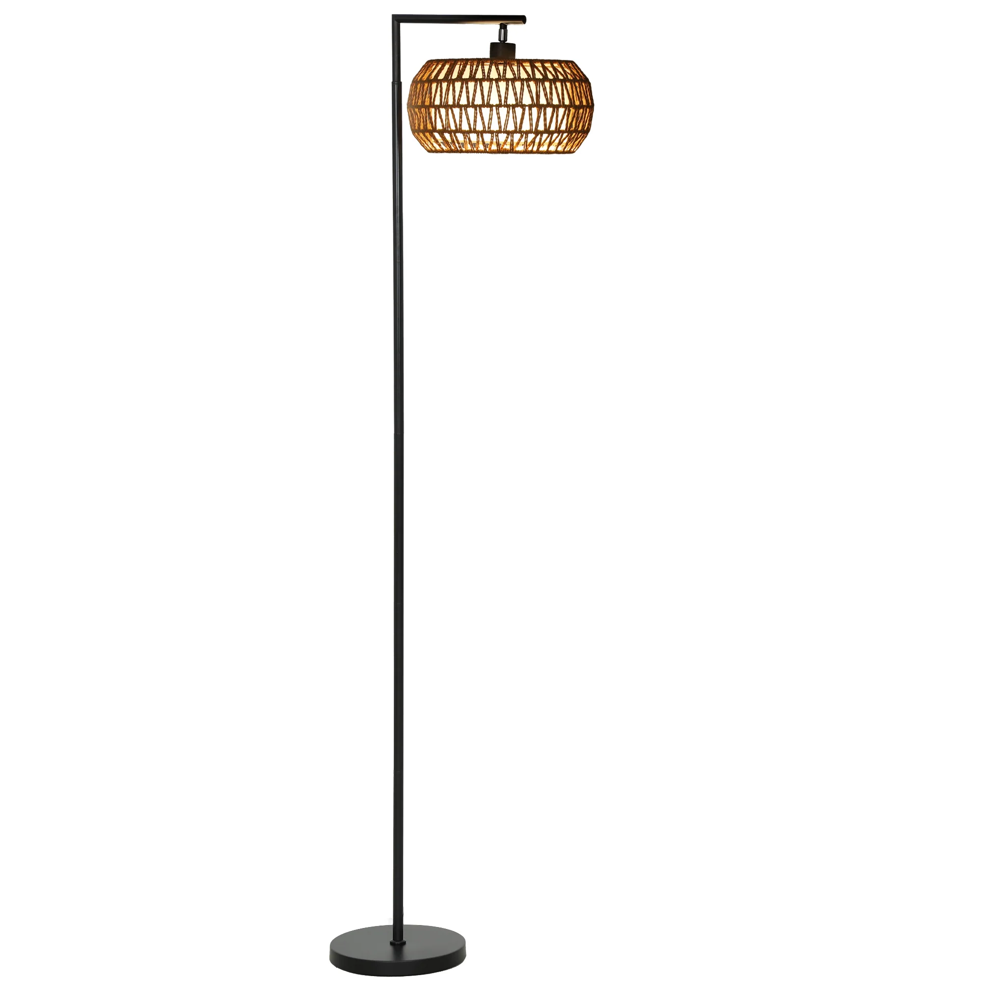 Boho Floor Lamp with Double Shade, Dimmable Standing Lamp with Remote and Foot Switch, 3 Colour Temperatures and Timer for Living Room, Bedroom, Office, Black - Image 2