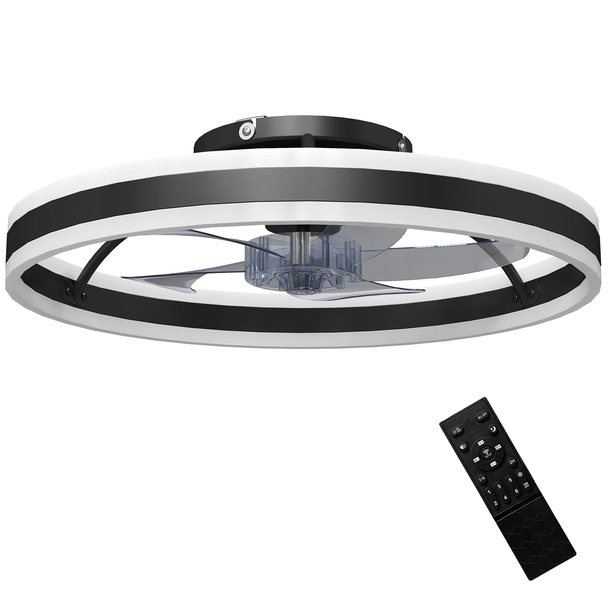 Ceiling Fans with Lights and Remote & App Control, 50 cm Modern LED Ceiling Fan Light with 3 Colour Temperatures, 6 Speed, Dimmable, Timer Quiet Reversible DC Motor, for Bedroom, Study, Black - Image 12