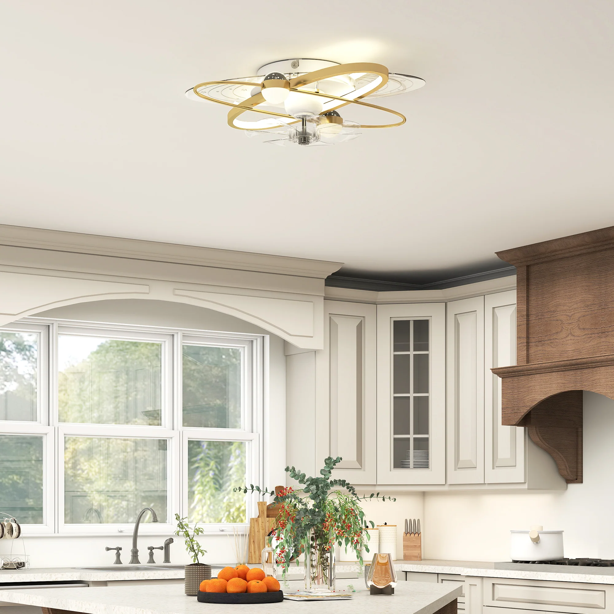 Ceiling Fans with Lights and Remote & App Control, 62 cm Modern LED Ceiling Fan Light with 3 Colour Temperatures, 6 Speed, Timer, Dimmable, Quiet Reversible DC Motor, for Bedroom, Gold Tone - Image 3