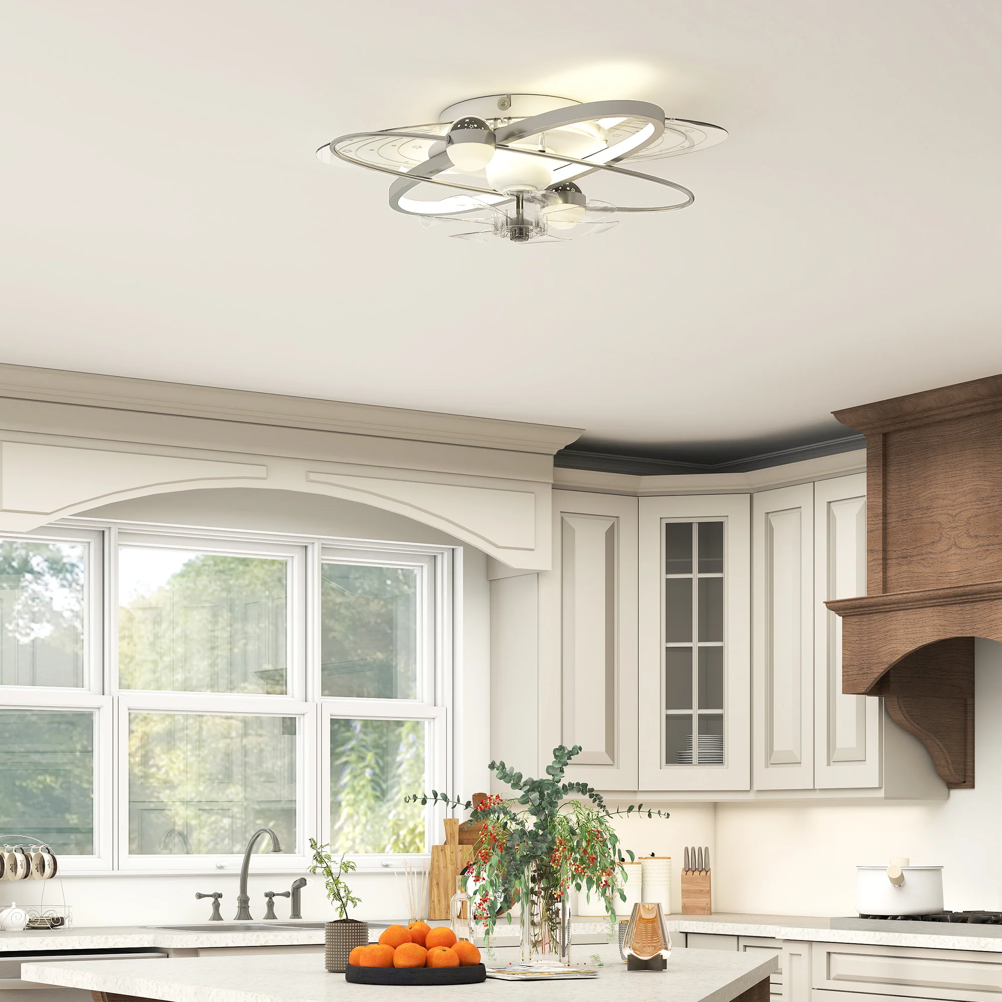 Ceiling Fans with Lights and Remote & App Control, 62 cm Modern LED Ceiling Fan Light with 3 Colour Temperatures, 6 Speed, Timer, Dimmable, Quiet Reversible DC Motor, for Bedroom, Silver Tone - Image 3