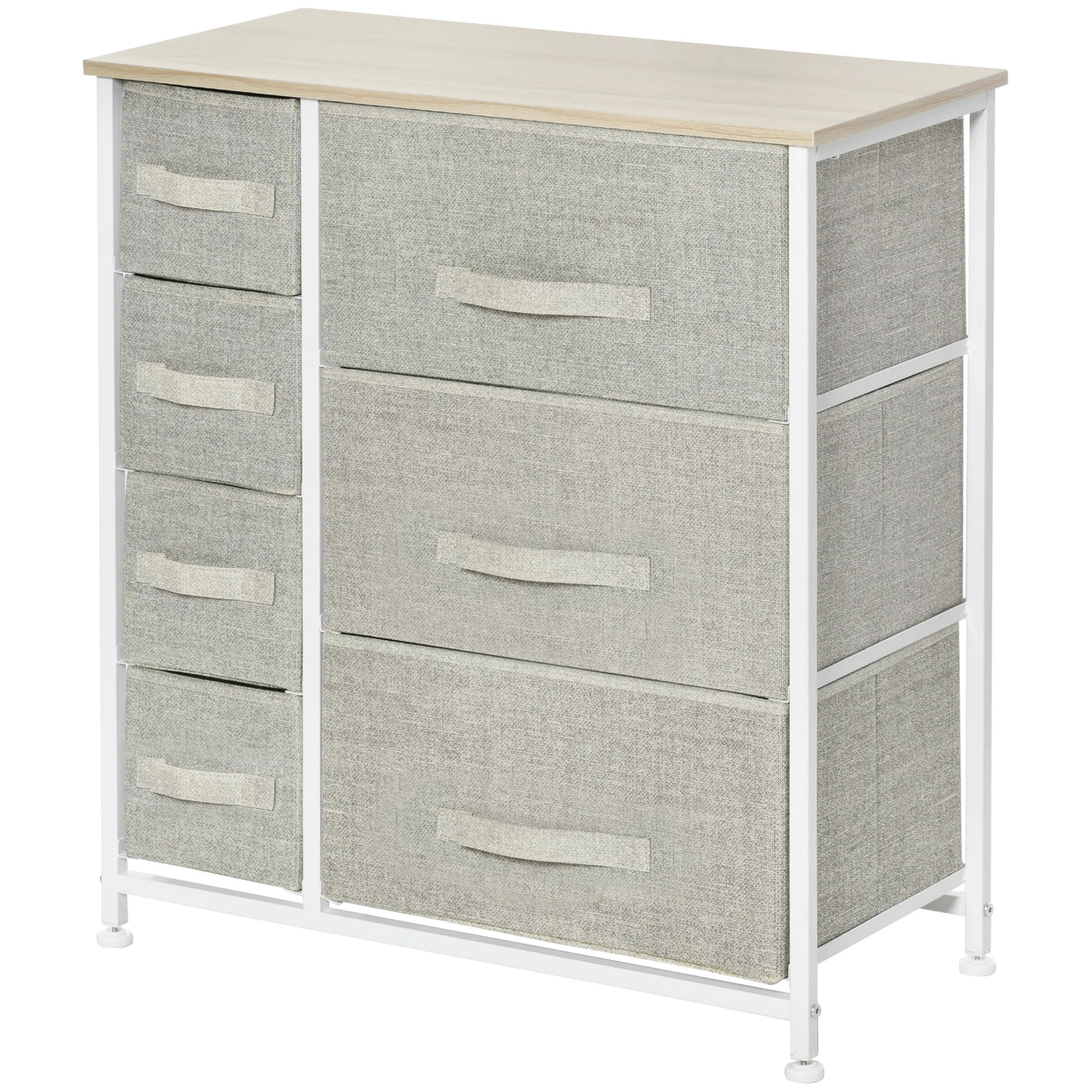 Chest of Drawers with 7 Drawers, Fabric Drawers with Large Storage Space, Light Grey - Image 2