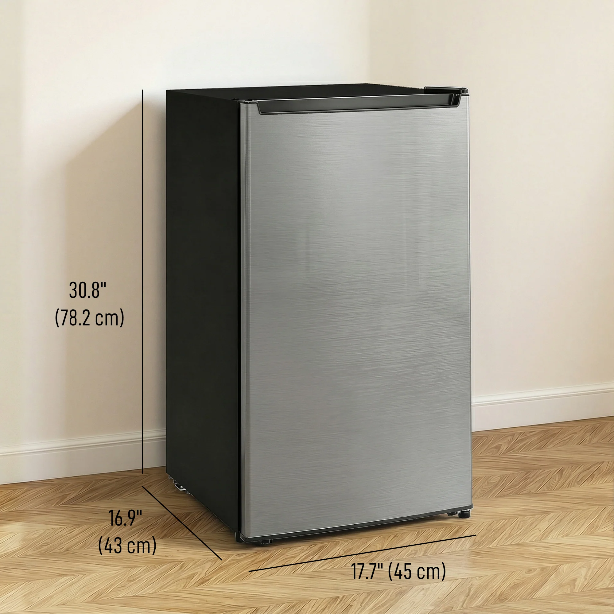 2.1 Cubic Feet Mini Freezer with Removable Shelf & Adjustable Temperature for Dormitory, Silver - Image 5