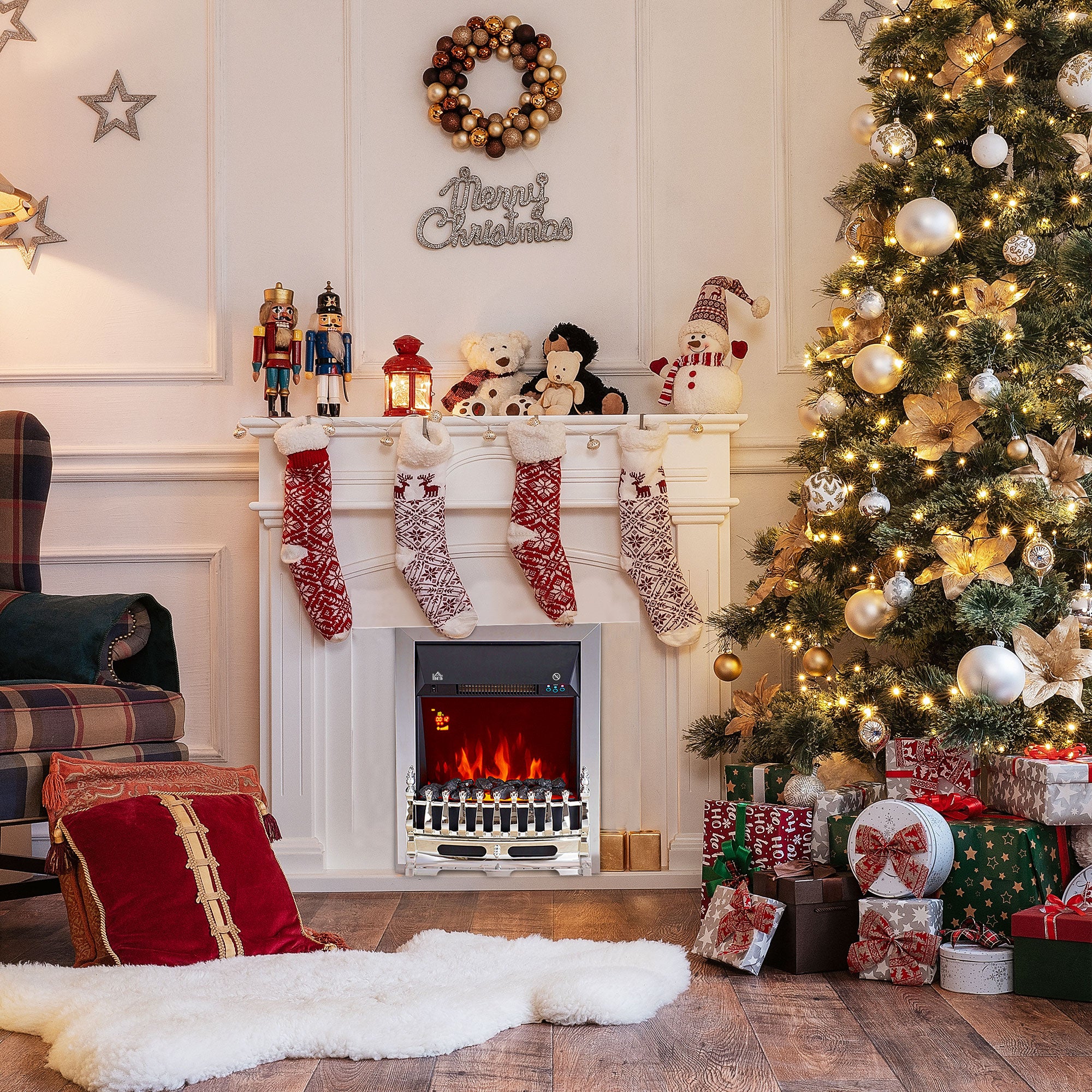 ExpertGlow: Realistic 2000W Electric Wall Fireplace Heater - Image 3