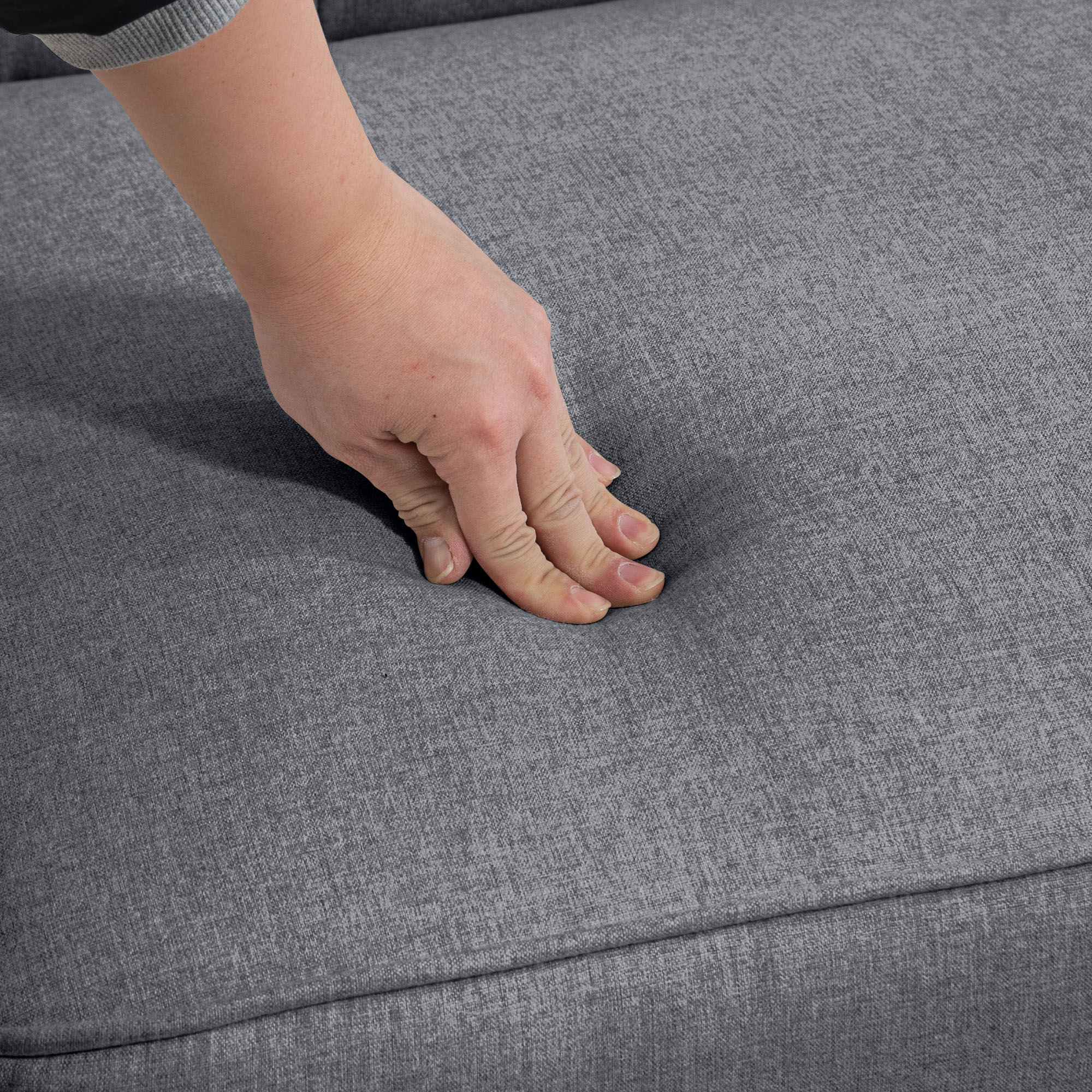 Convertible Sofa Bed with Adjustable Back Button Tufted Design Charcoal, Grey - Image 11