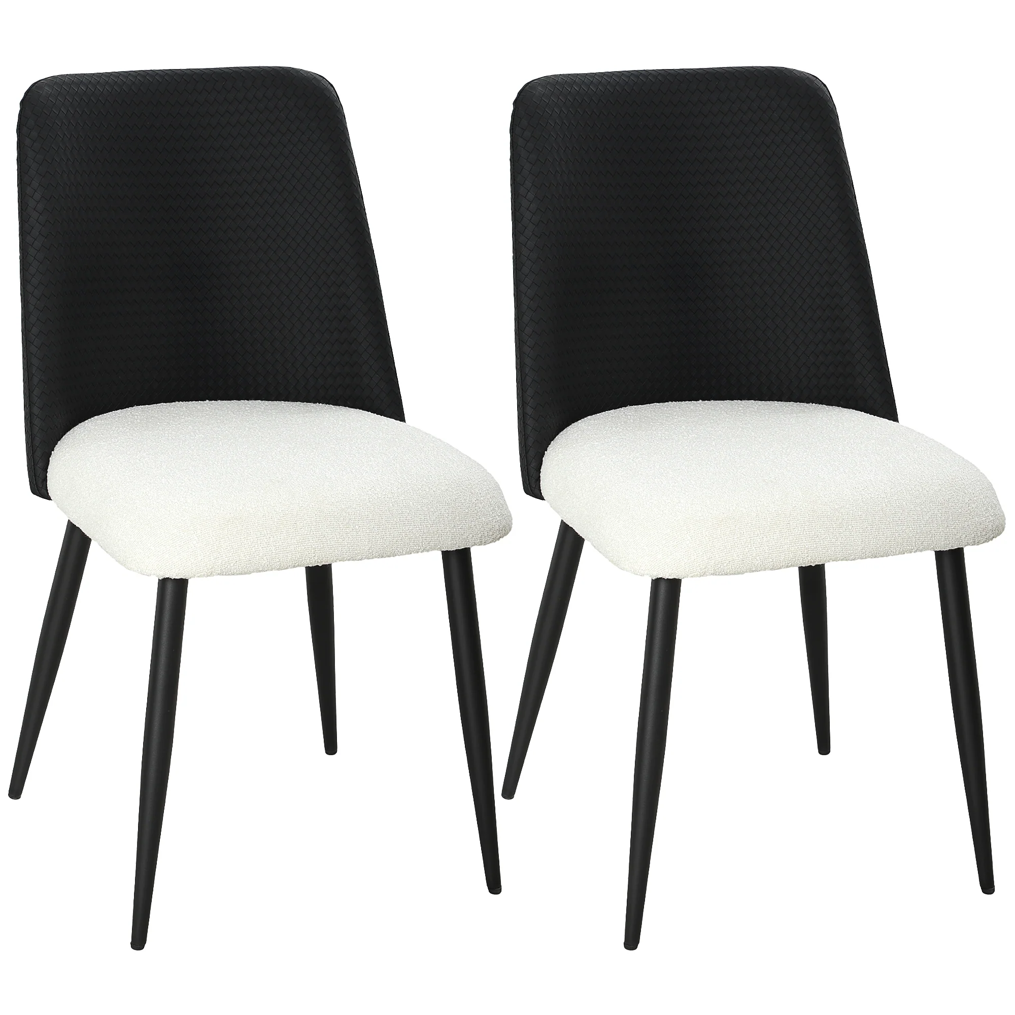 Dining Chairs Set of 2, Upholstered Kitchen Chairs with Padded Seat, Adjustable Foot Pads, Powder-Coated Steel Legs for Dining Room, Kitchen, Black - Image 12