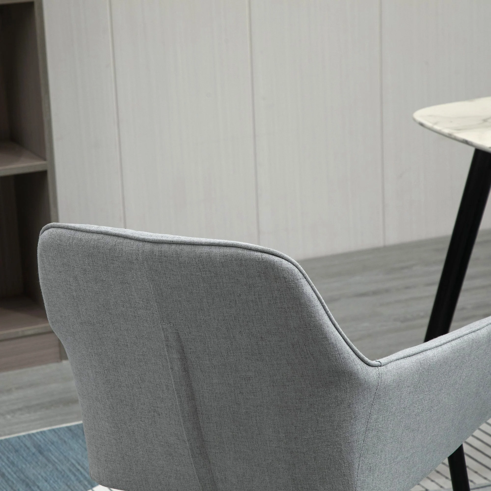 Dining Chairs Set of 2, Upholstered Linen Fabric Kitchen Chairs with Metal Legs for Living Room Dining Room, Light Grey - Image 10