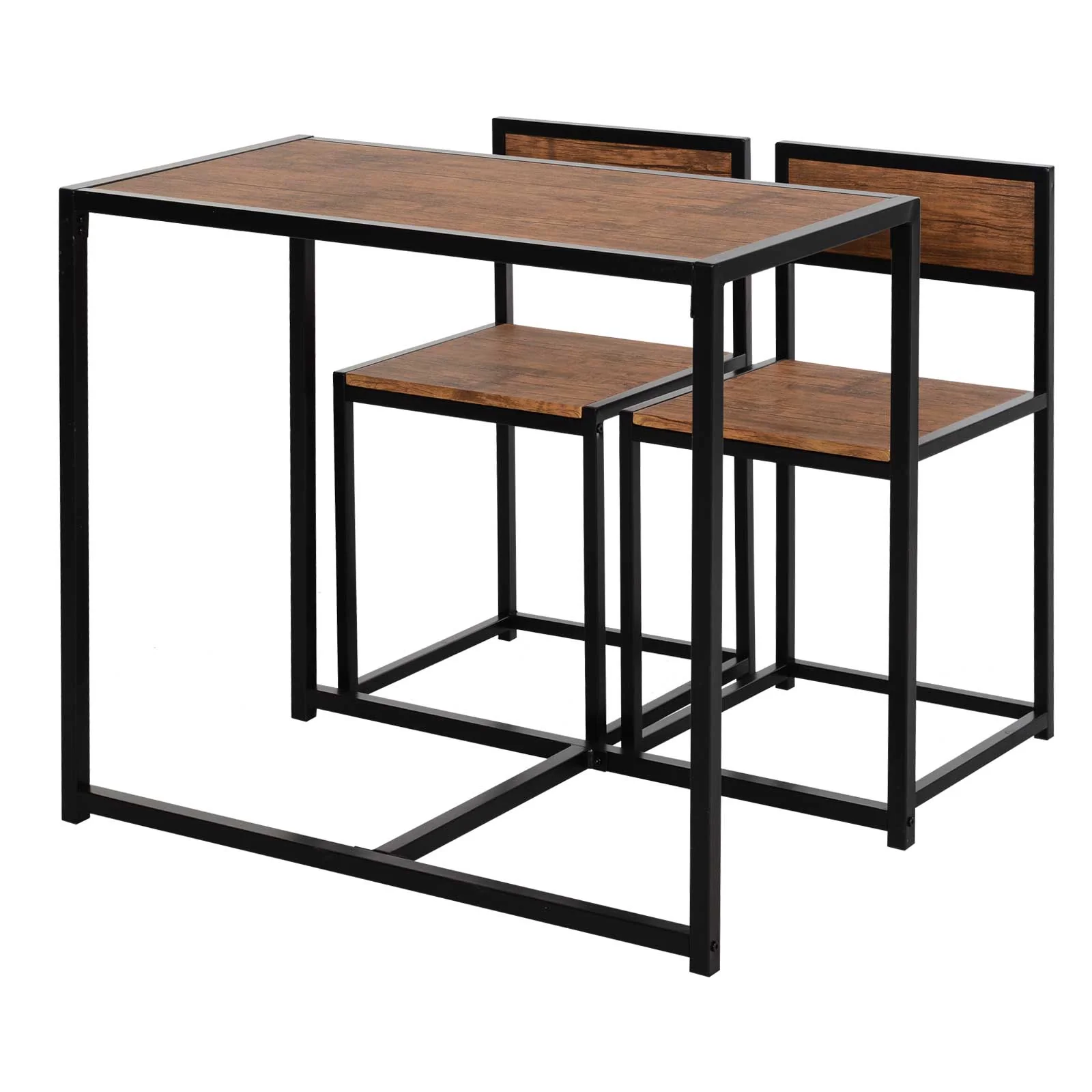 Dining Room Sets, Rectangular Space Saving Table & 2 Chairs for Compact Kitchens, Natural