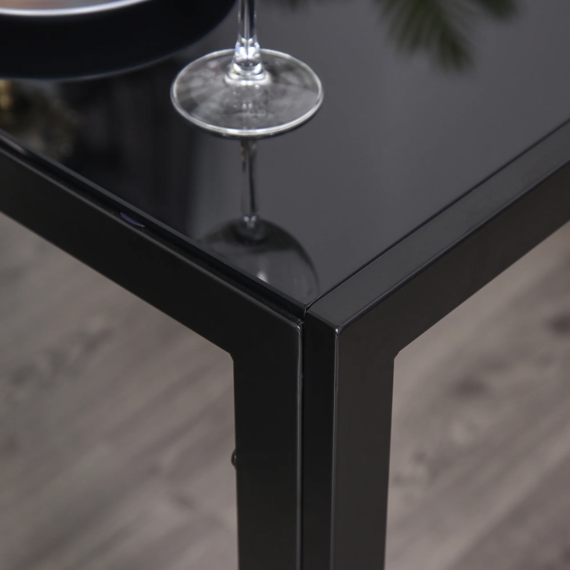 3-Piece Glass Dining Set with Faux Leather Chairs, Black - Image 11