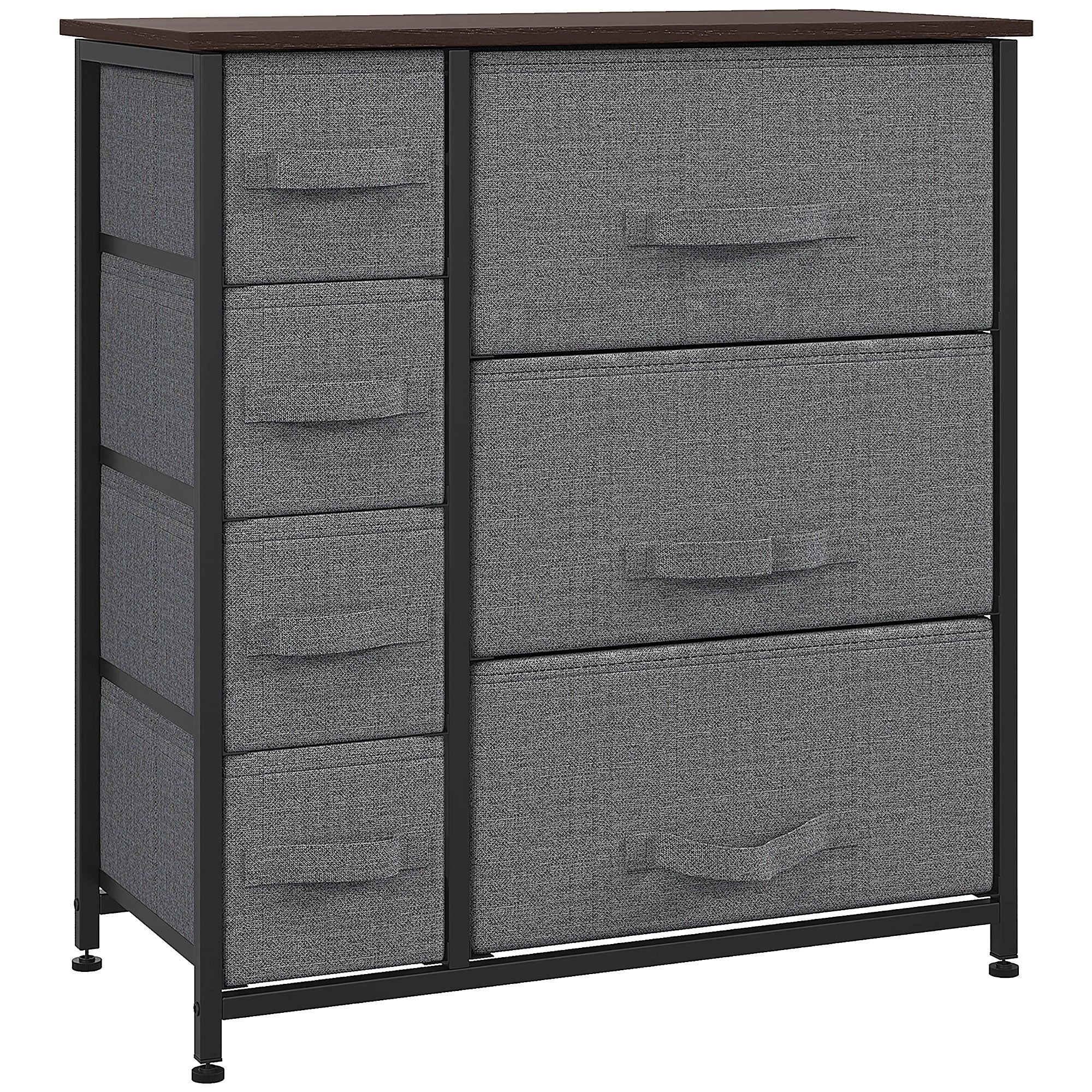 Tall Dresser for Bedroom with 7 Drawers, Closet Fabric Dresser with Metal Frame, Dark Grey - Image 12