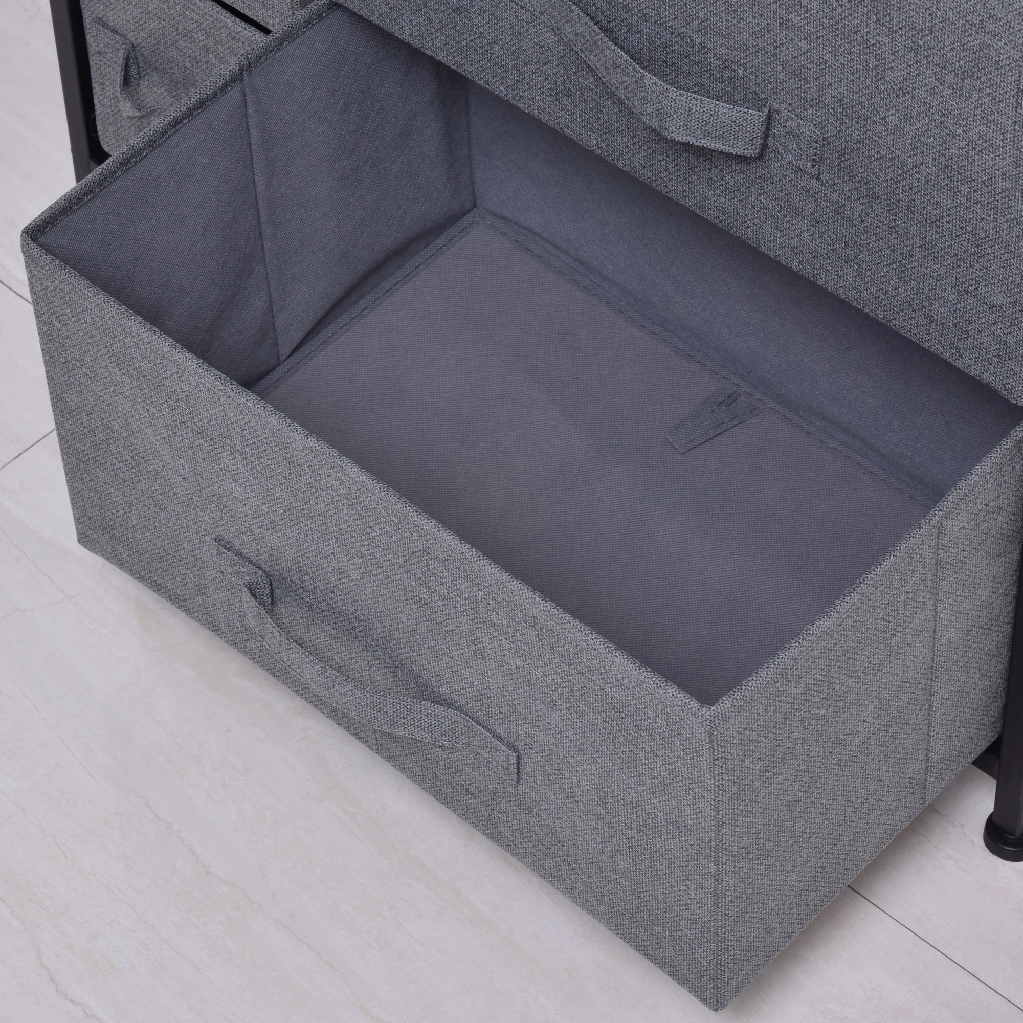 Tall Dresser for Bedroom with 7 Drawers, Closet Fabric Dresser with Metal Frame, Dark Grey - Image 9