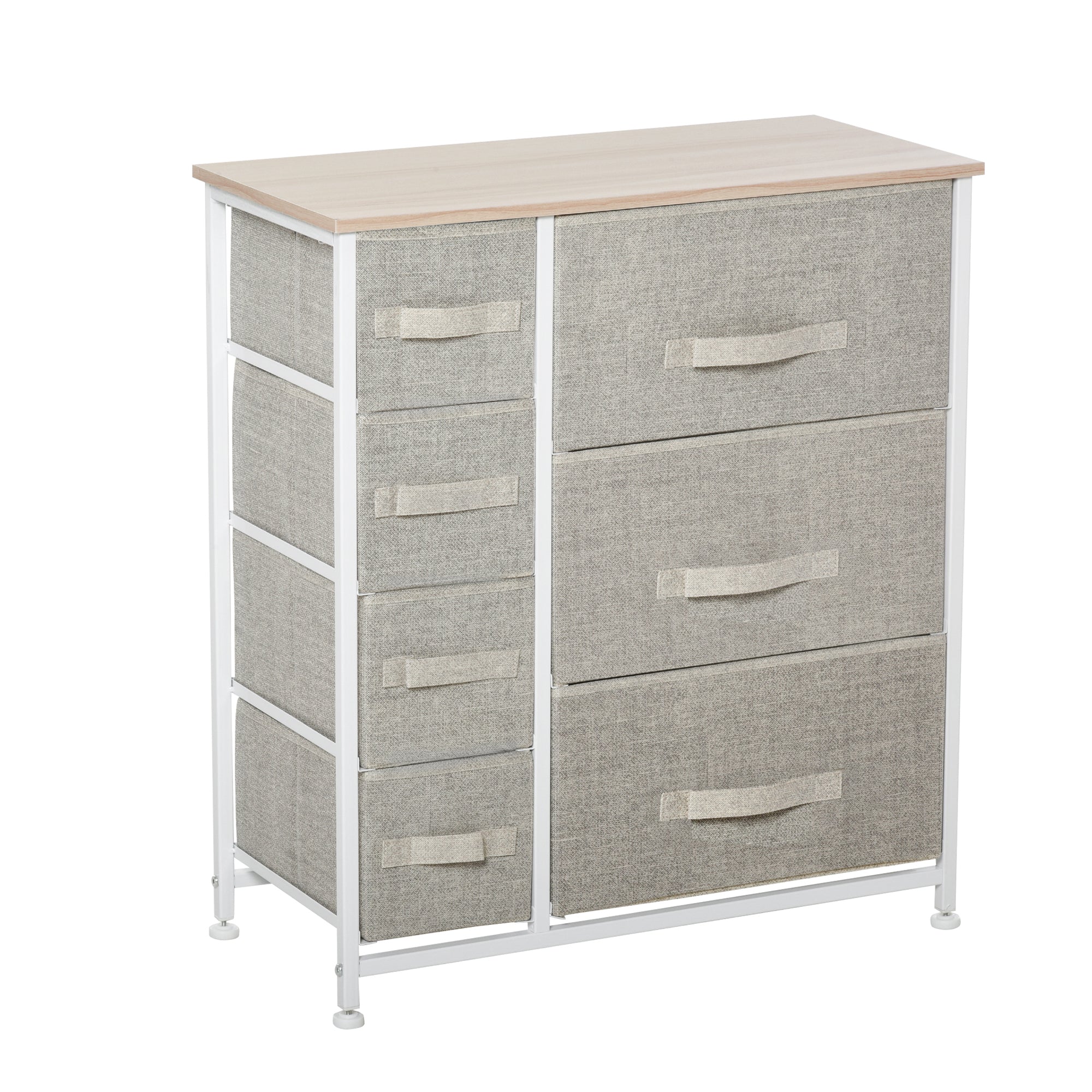 Closet Fabric Dresser with 7 Drawers & Metal Frame for Entryway, Hallway, Light Grey - Image 12
