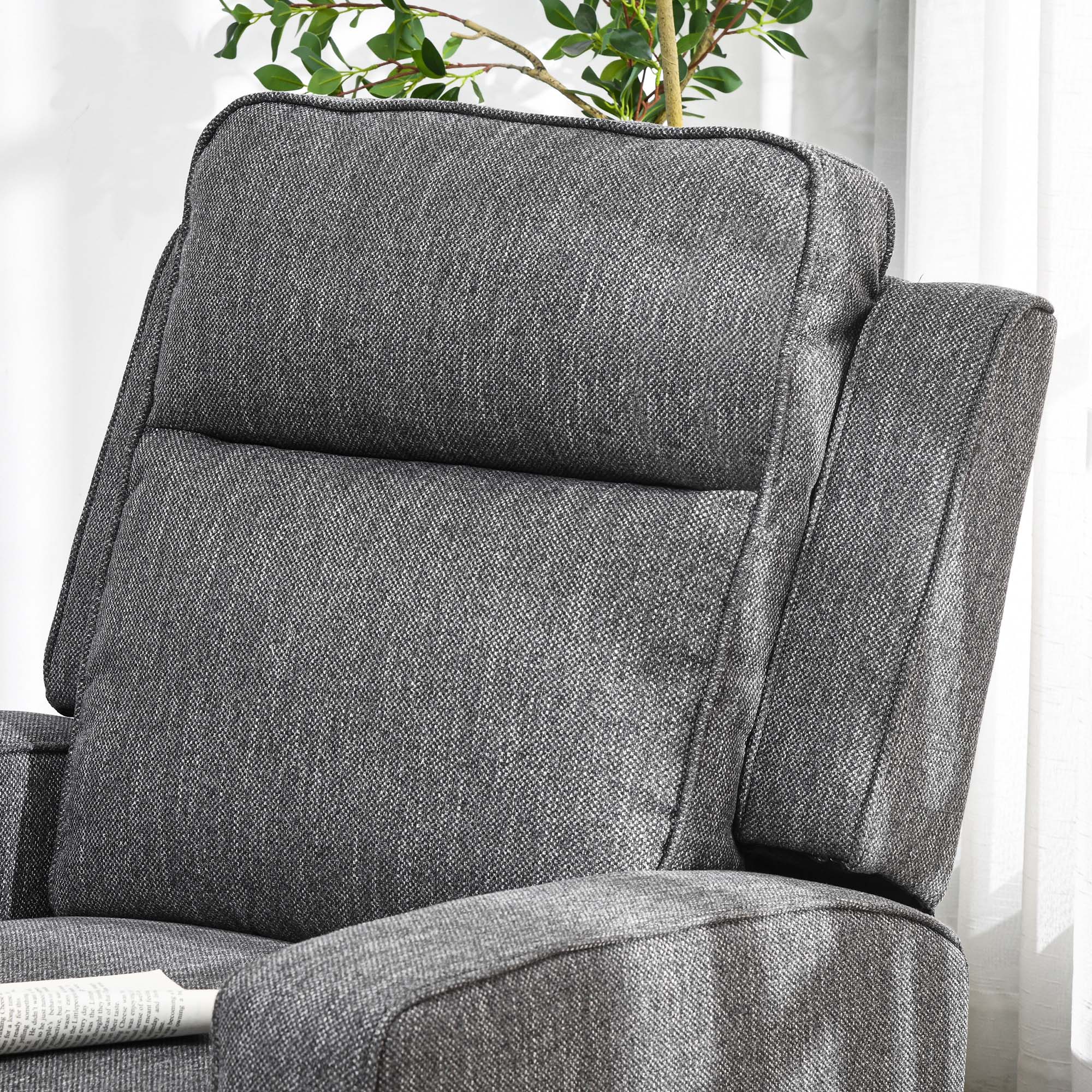 Electric Recliner Armchair, Fabric Reclining Chair with Adjustable Leg Rest, Charcoal Grey - Image 10