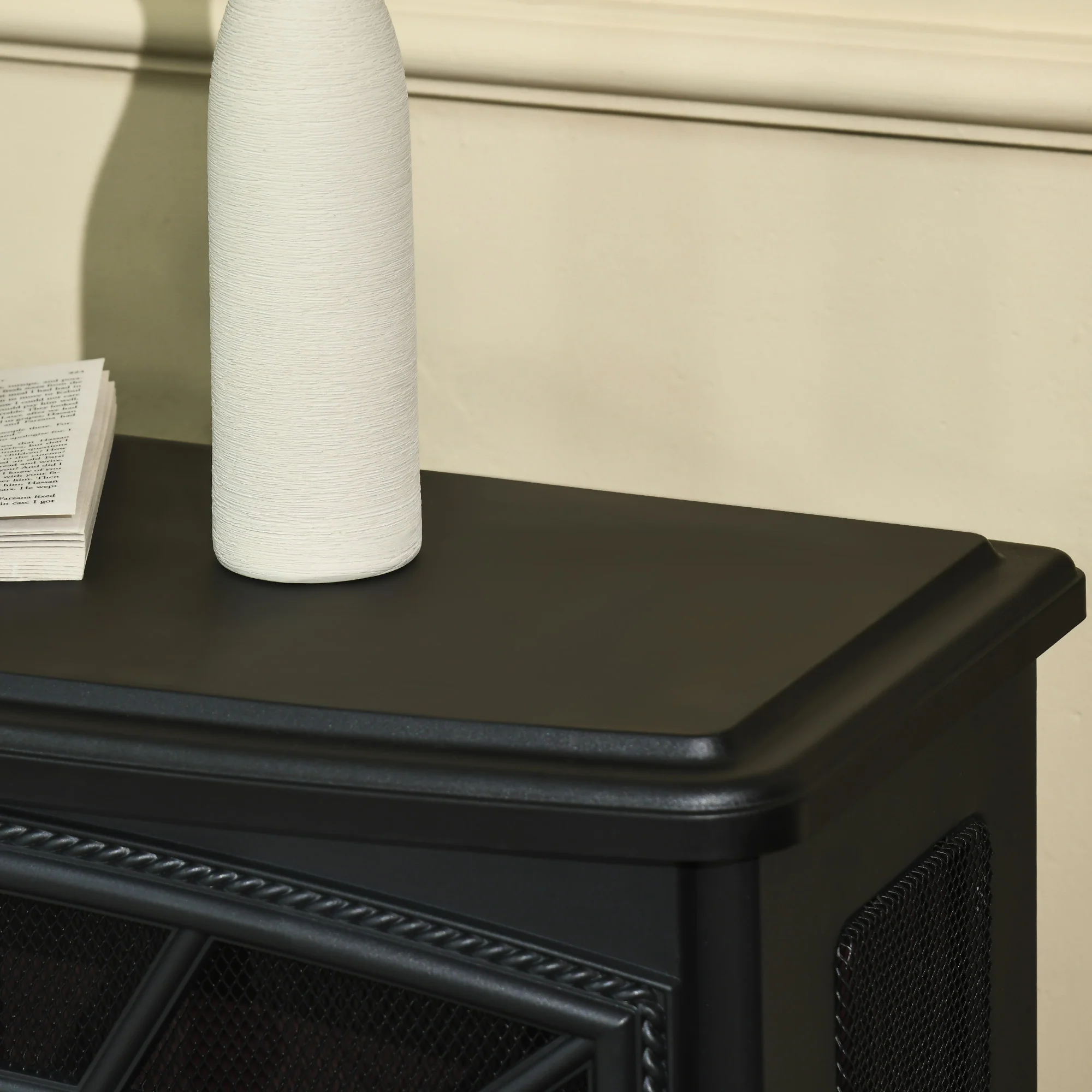 Electric Fireplace Heater, with Flame Effect Effect, Timer, Remote, 750W/1500W, Black - Image 11