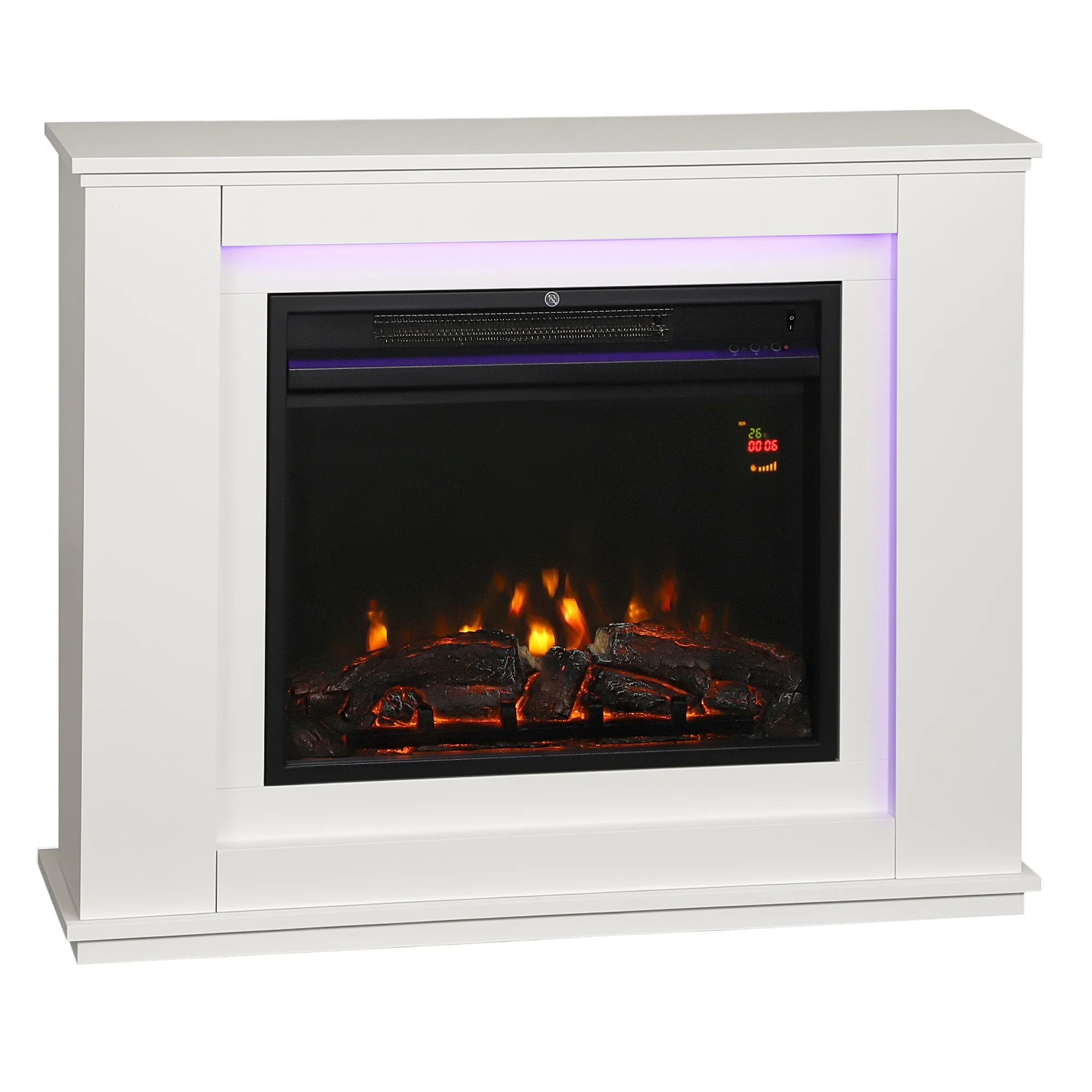 Electric Fireplace 32" 2000W Inset Electric Fire and Mantel Reach up to 30m2, White - Image 12