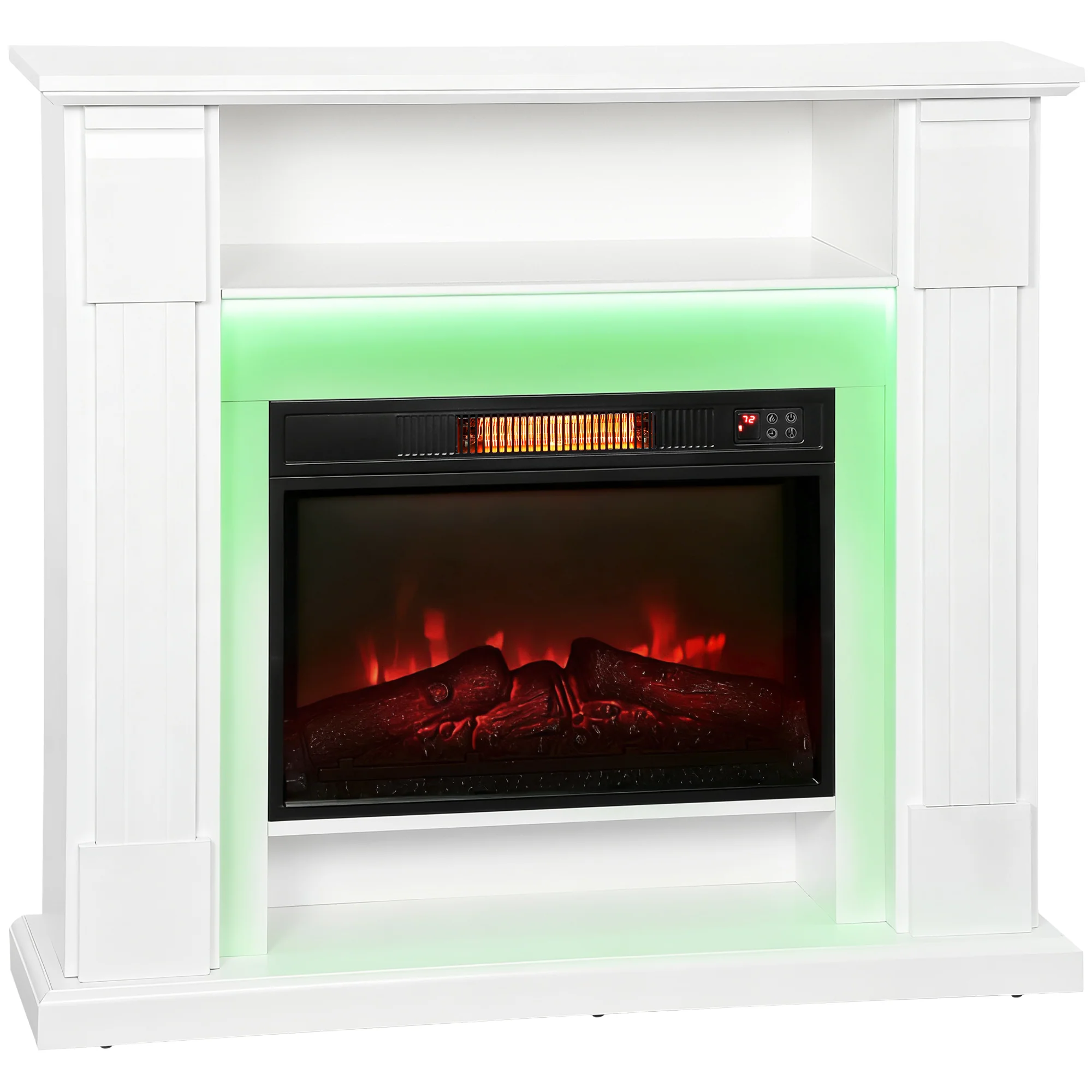 Electric Fireplace 38" 1800W Inset Electric Fire and Mantel Reach up to 30 m?, White - Image 12