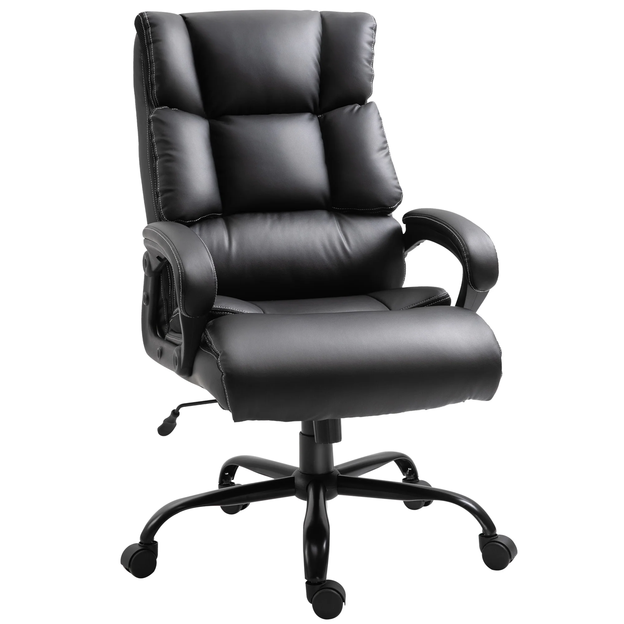 360° Swivel Office Chair, Heavy-Duty Chair with Adjustable Height, 400lbs Capacity, Black