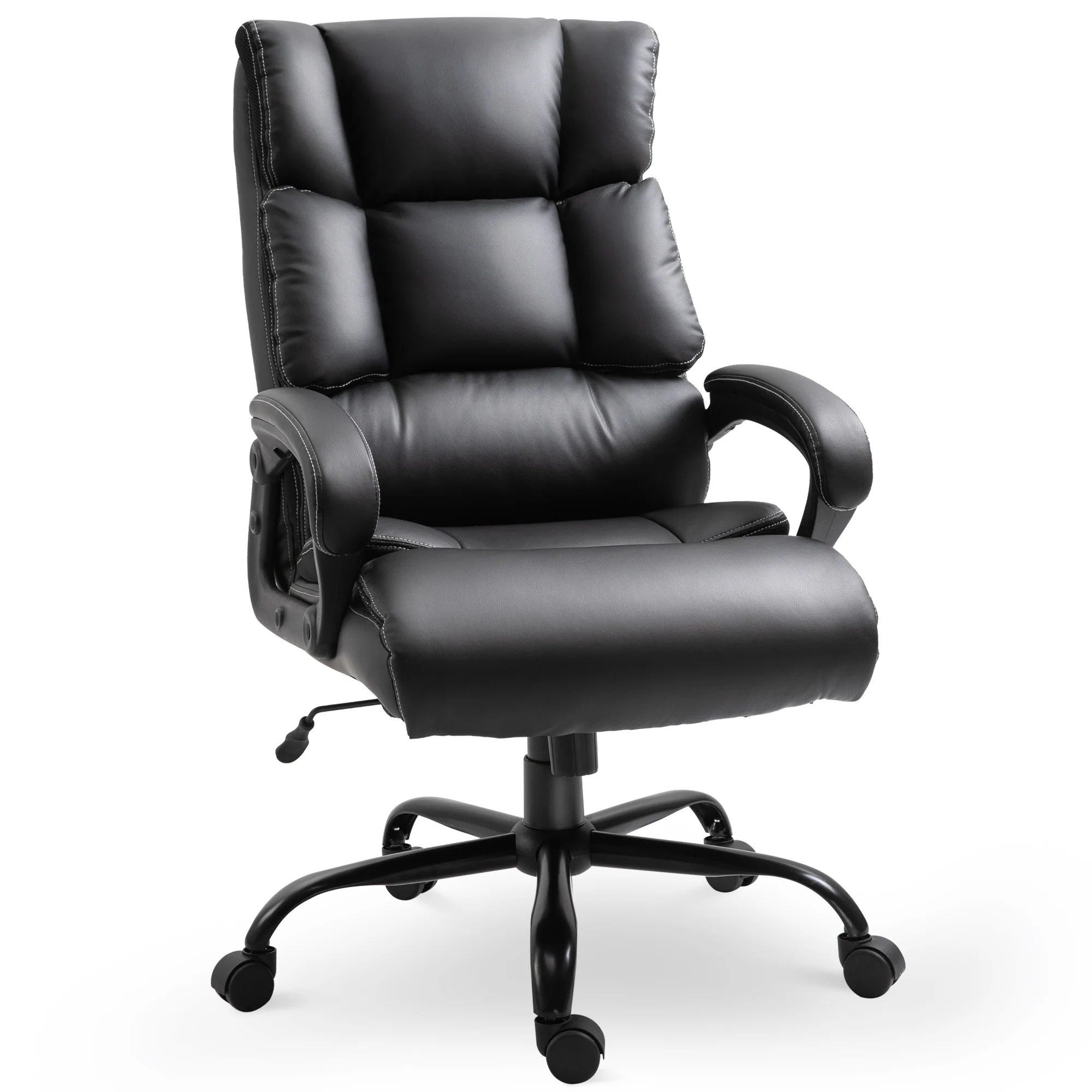 360° Swivel Office Chair, Heavy-Duty Chair with Adjustable Height, 400lbs Capacity, Black - Image 2