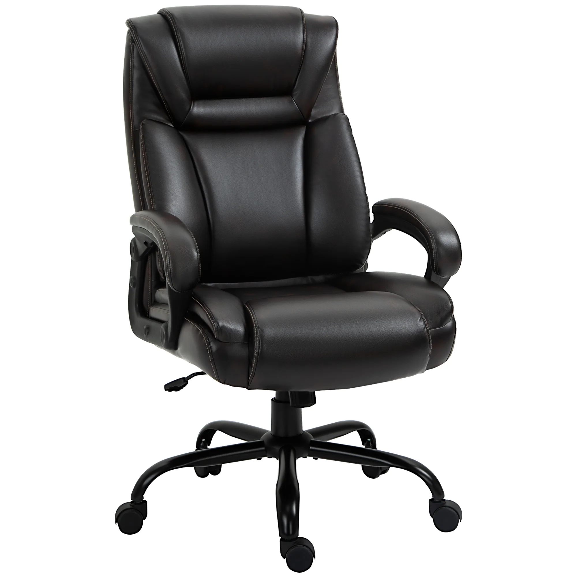 Executive Office Chair, High Back Desk Chiar with Adjustable Height, 400LBS Capacity, Brown - Image 2