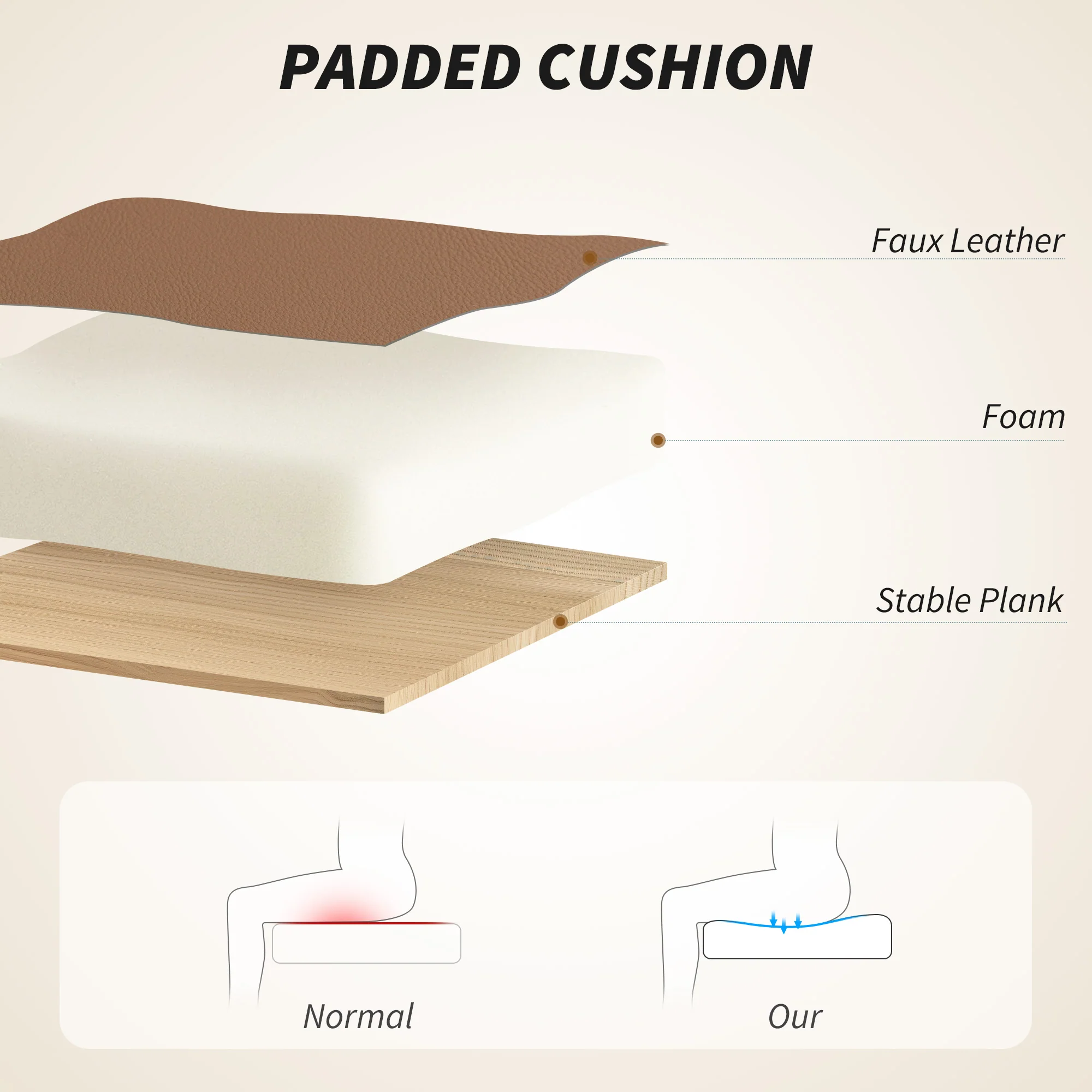 Executive Office Chair with Footrest, Pet-Friendly Faux Leather Comfort, Brown - Image 8