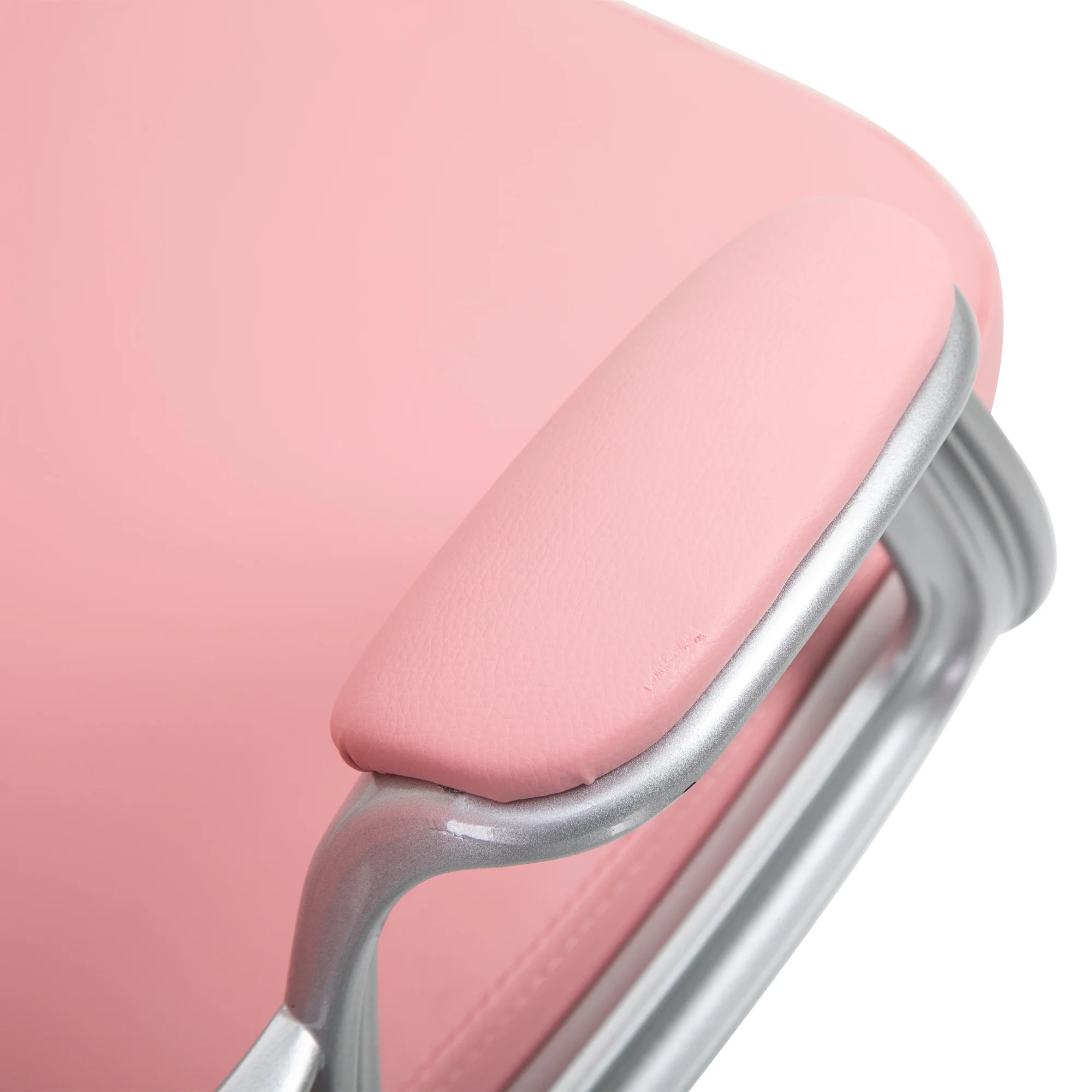 Velvet Vanity Office Chair, Button Tufted Swivel Chair with Tilt Function & Armrest, Pink - Image 10