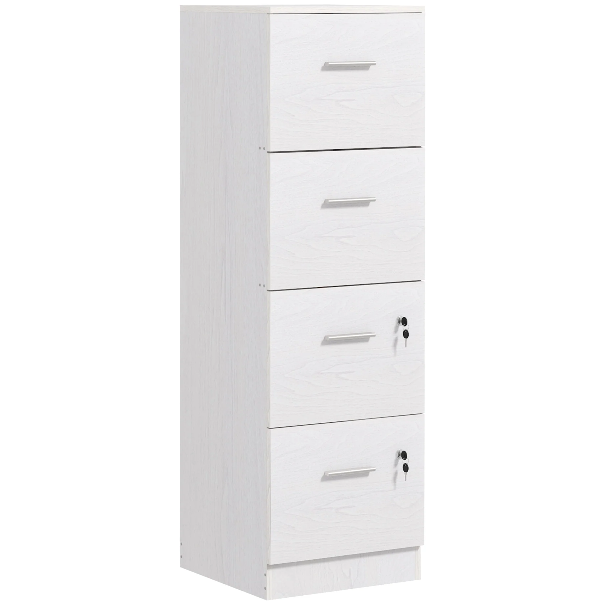 4-Drawer File Cabinet, Vertical Filing Cabinet with Lock & Adjustable Hanging Bar, White - Image 2