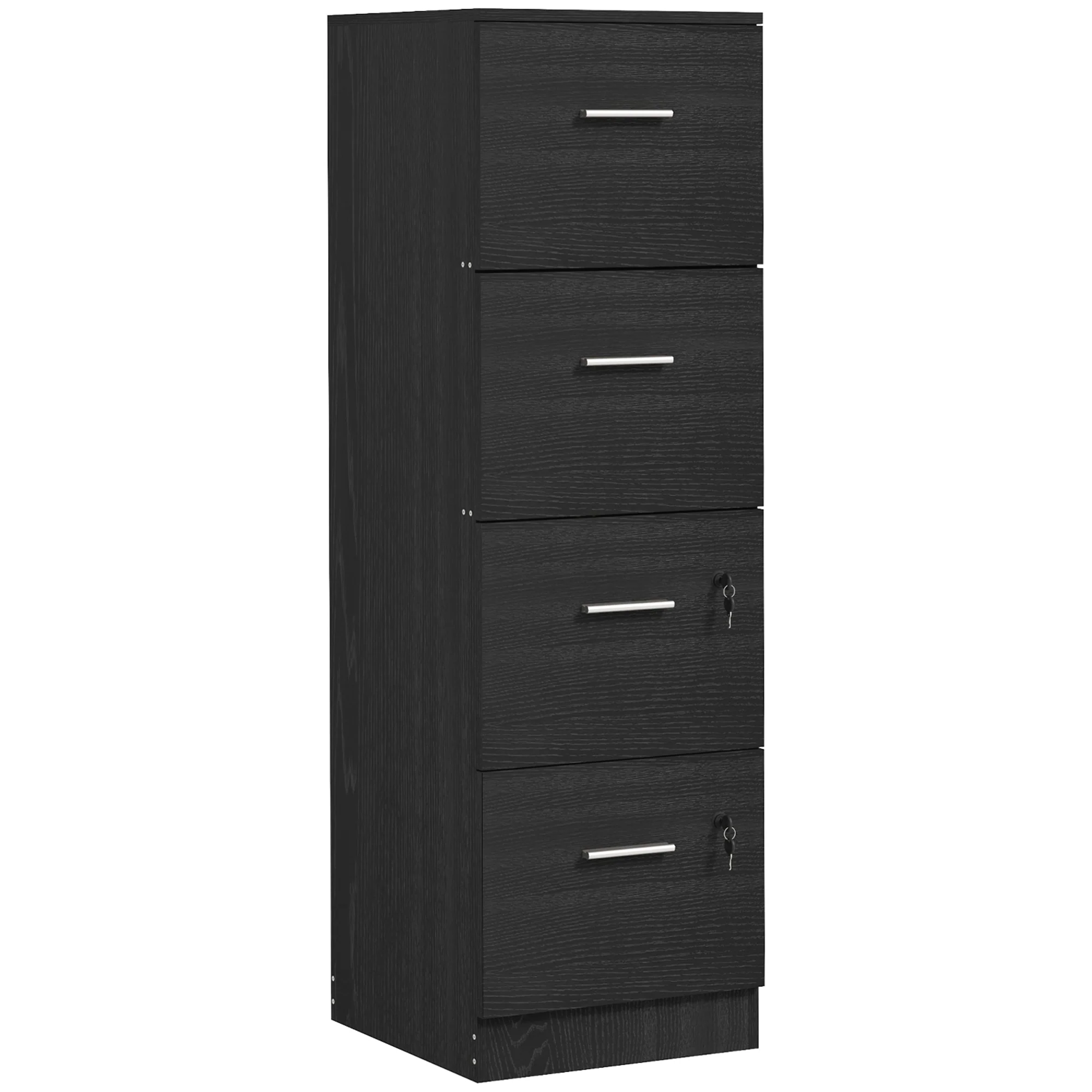4-Drawer File Cabinet, Vertical Filing Cabinet with Lock & Adjustable Hanging Bar, Black - Image 2