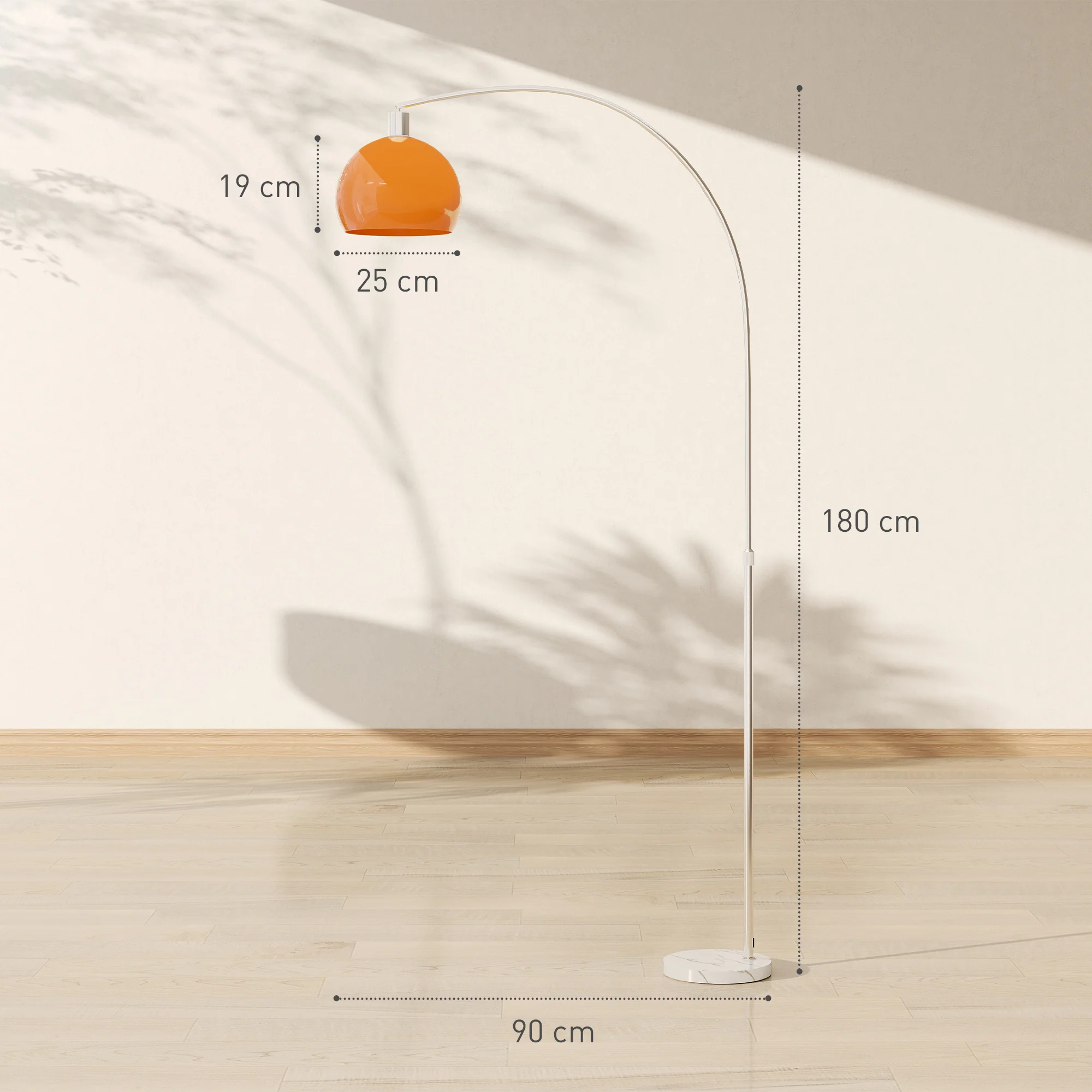 Floor Lamp for Living Room, Modern Standing Lamp with Shade & Foot Switch, Minimalist Tall Pole Lampshade for Bedroom, Office, Orange - Image 5