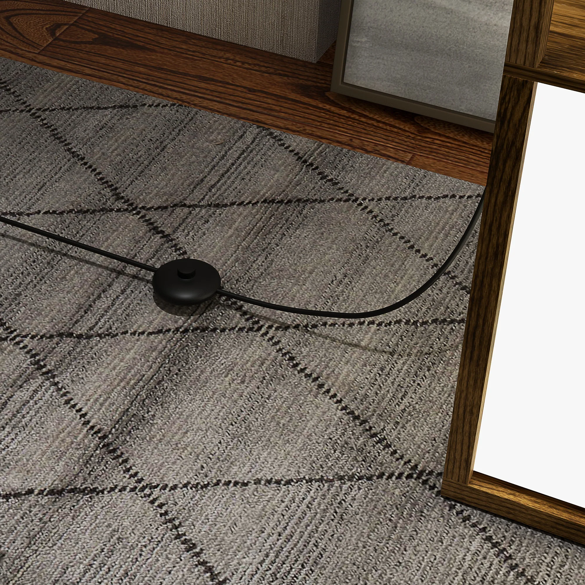 Modern Corner Standing Lamp with Shelves & Dual Lampshades, Bulb not Included, Rustic Brown - Image 12