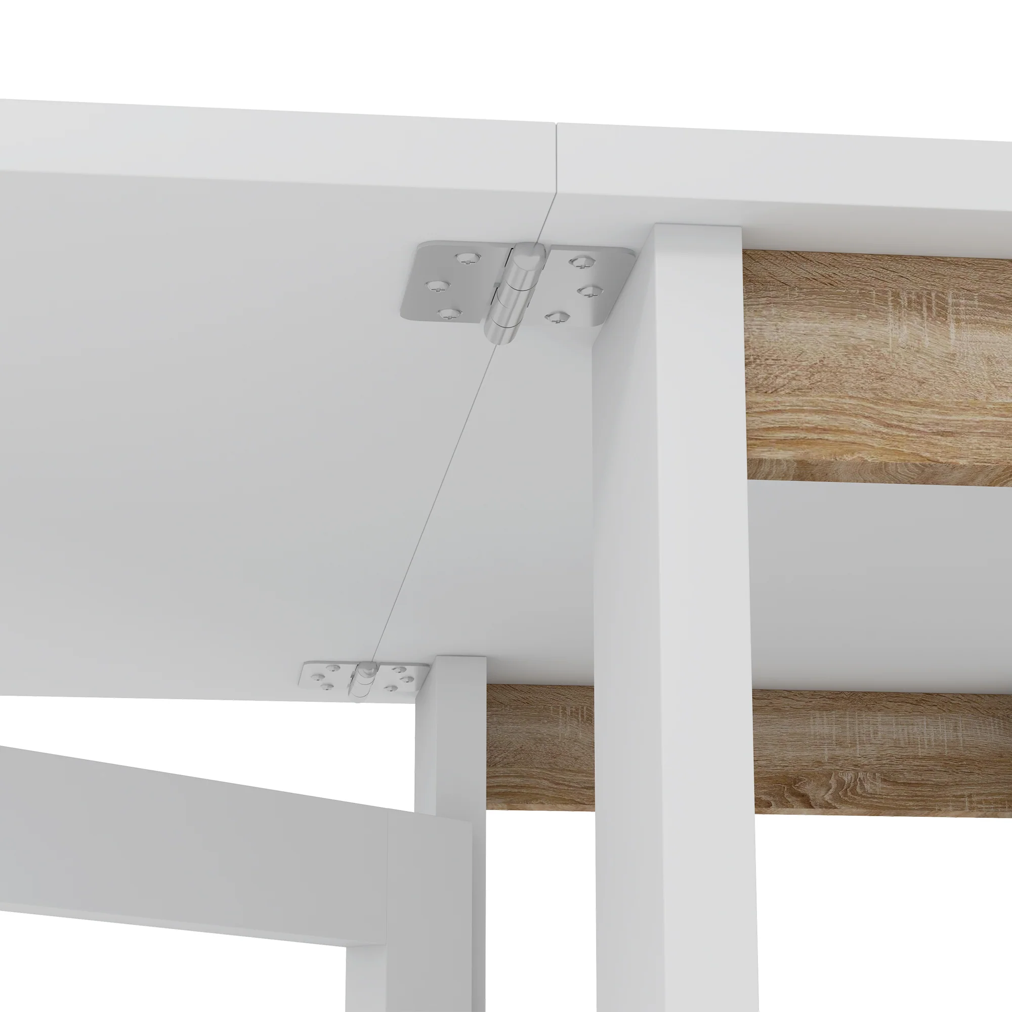 Folding Drop Leaf Dining Table with Storage Shelves for Small Spaces, White - Image 10