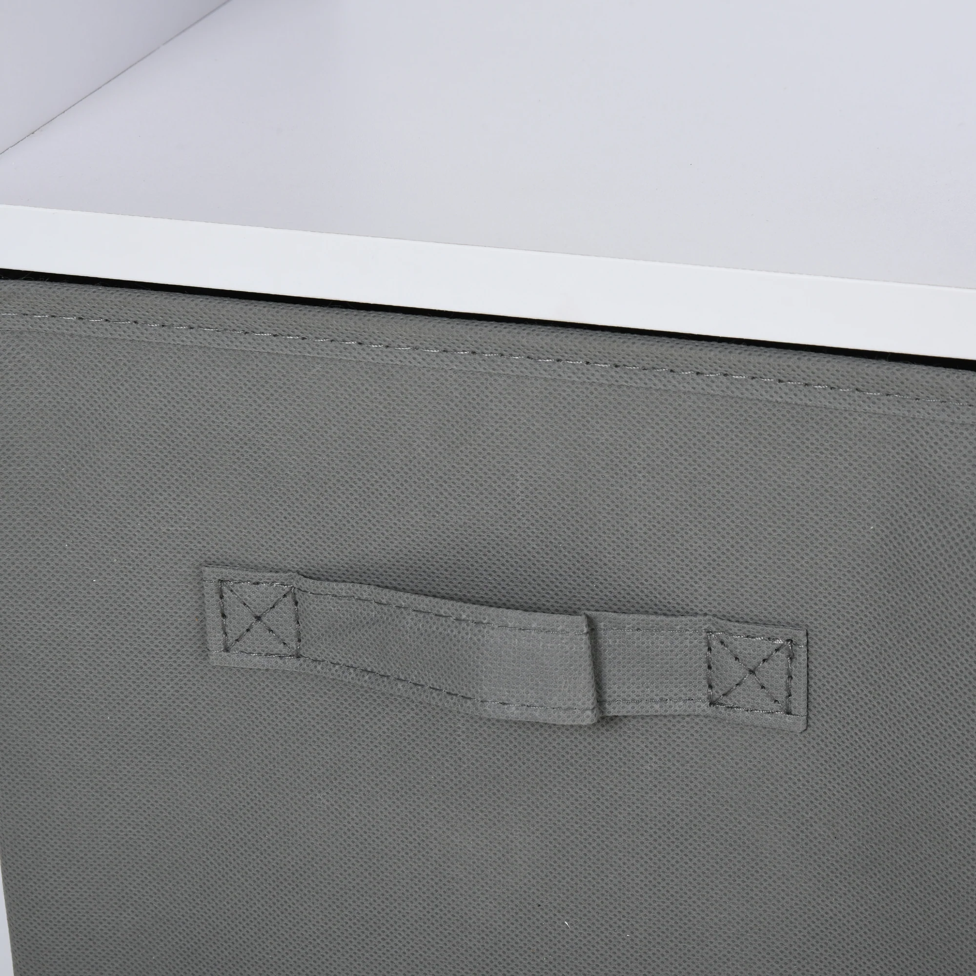Freestanding 4 Cube Storage Cabinet Unit with 2 Cloth Drawers, Modern Organisation Shelves - Image 9