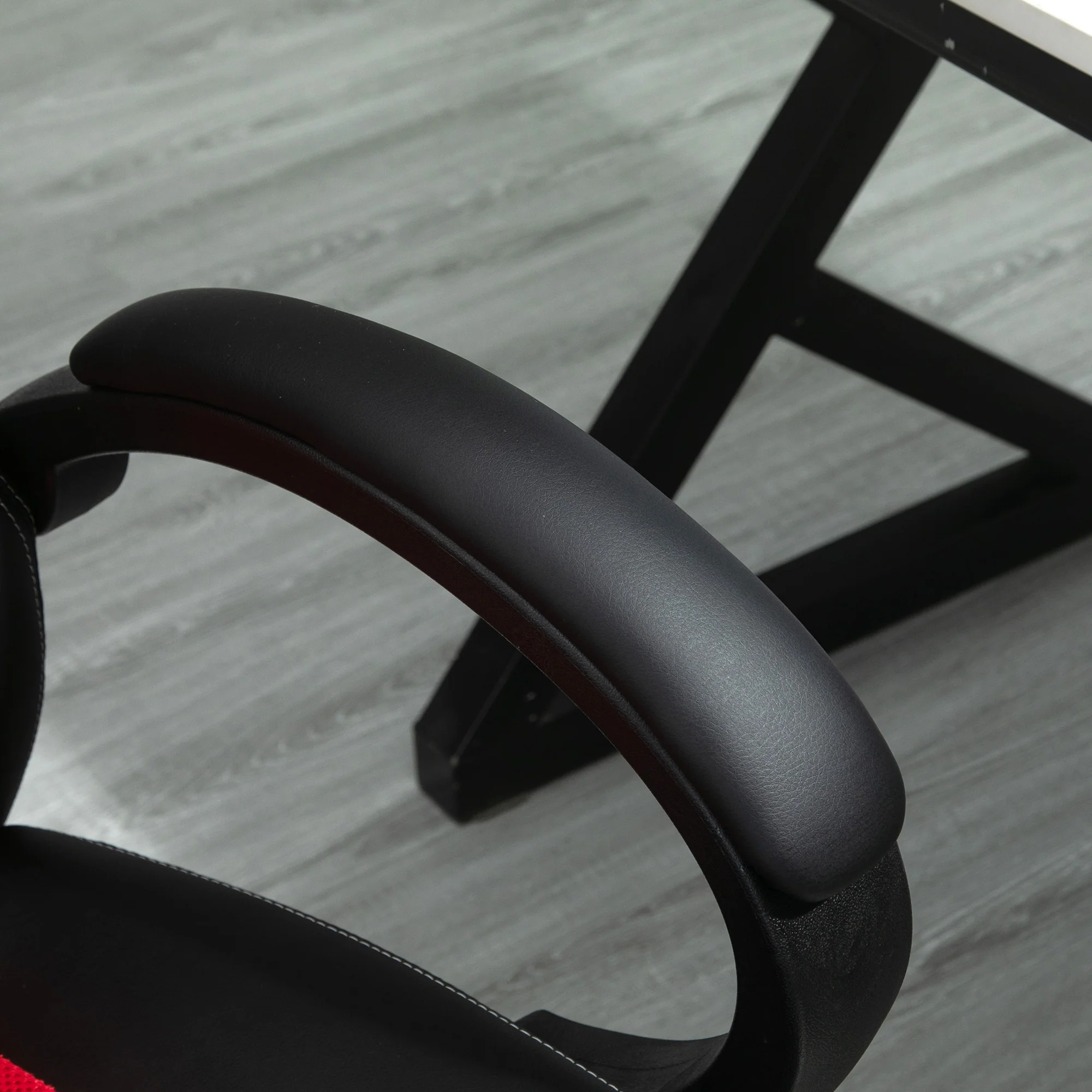 Faux Leather Gaming Chair with Wheels, Swivel Computer Gamer Desk Chair for Home Office, Red - Image 11