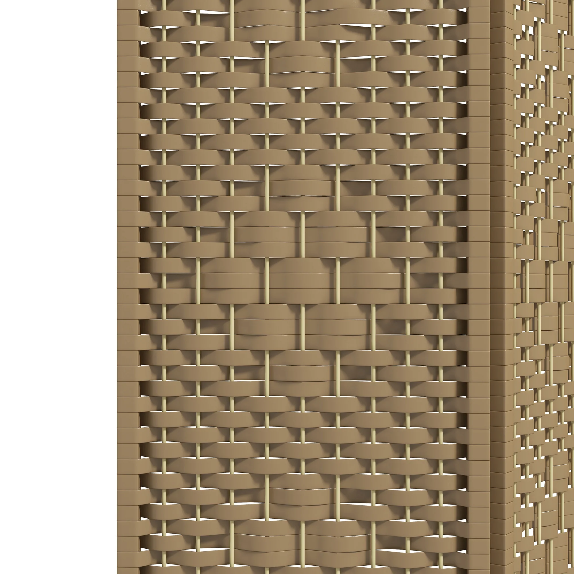 3 Panel Folding Room Divider Portable Privacy Screen Wave Fiber, Natural - Image 10