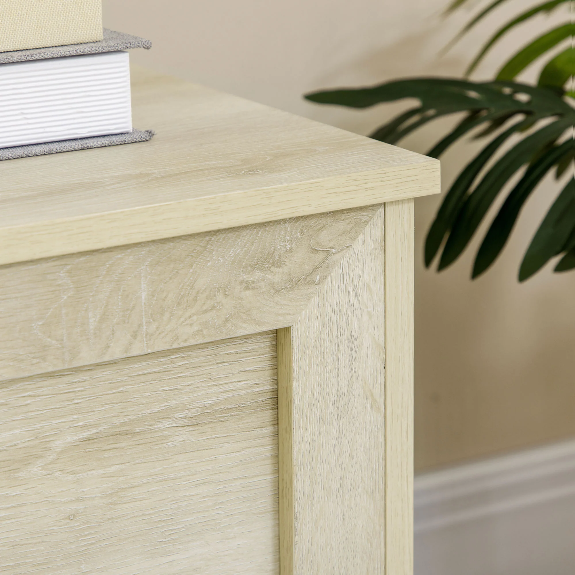 30" Farmhouse Storage Chest, Lift Top Box Organizer w/ Safety Hinge to Open Up 100°, Gray - Image 11