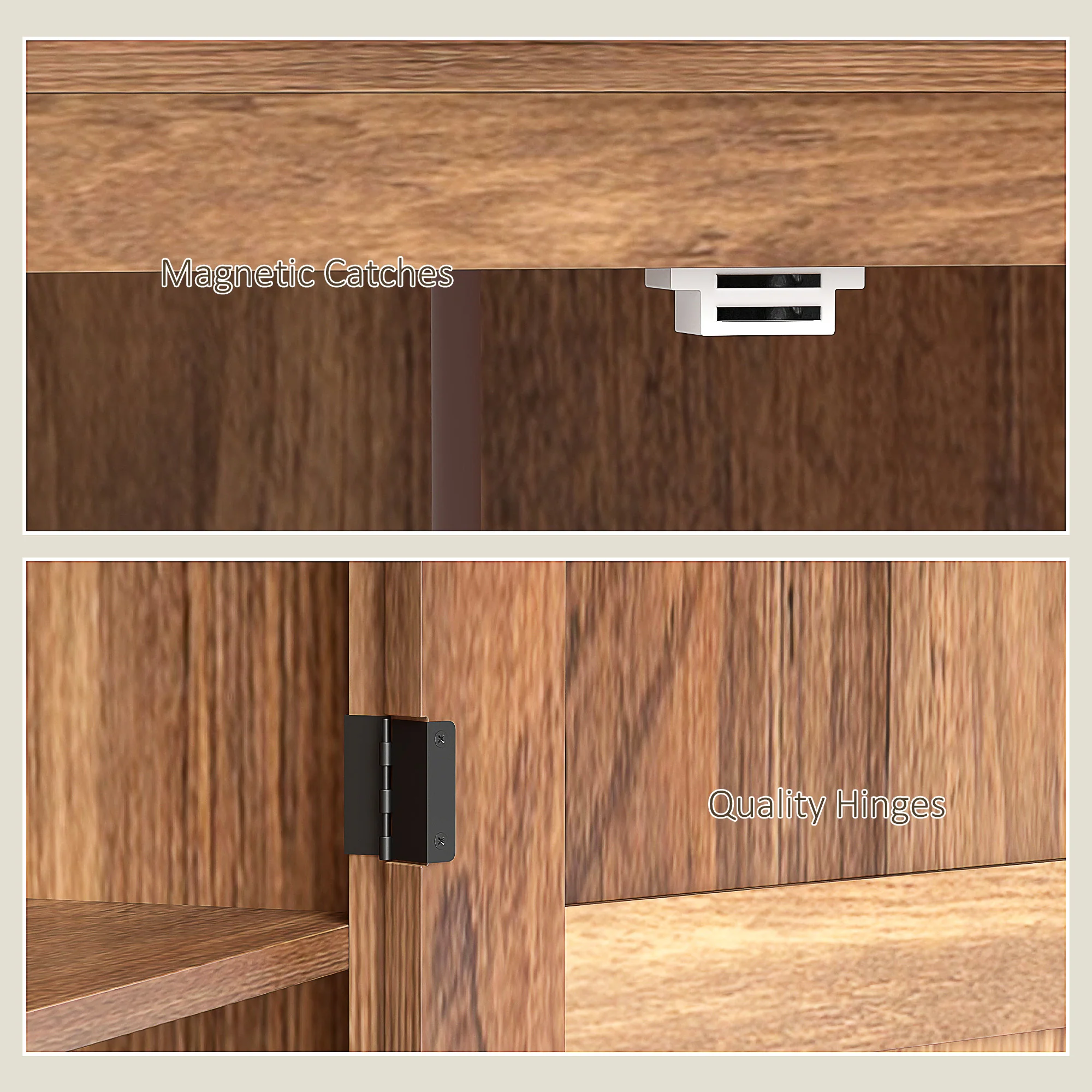 72" Farmhouse Kitchen Pantry Cabinet with Adjustable Shelves & Drawer, Brown - Image 10