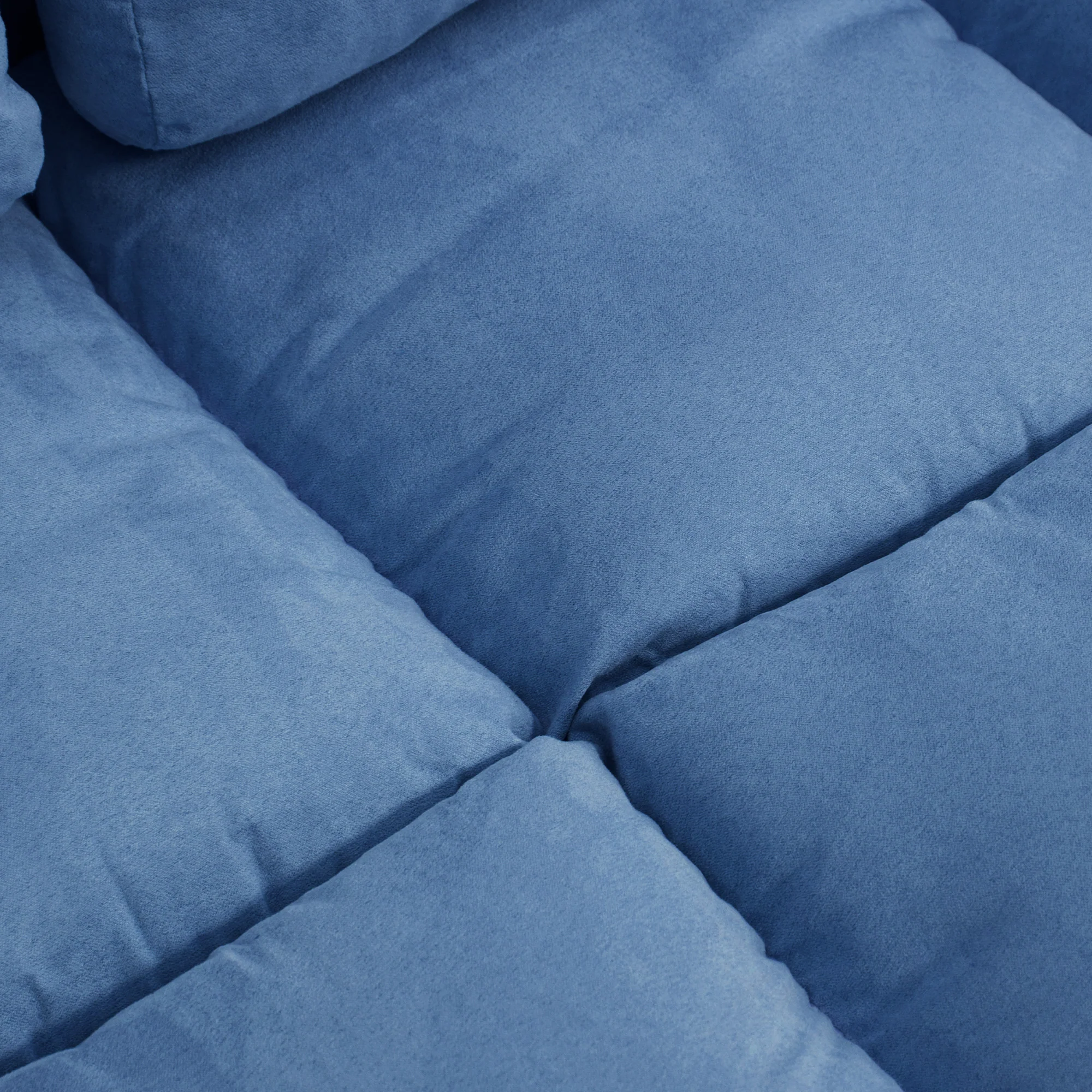Convertible Recliner Floor Sofa with Adjustable Backrest and Headrest, Blue - Image 11