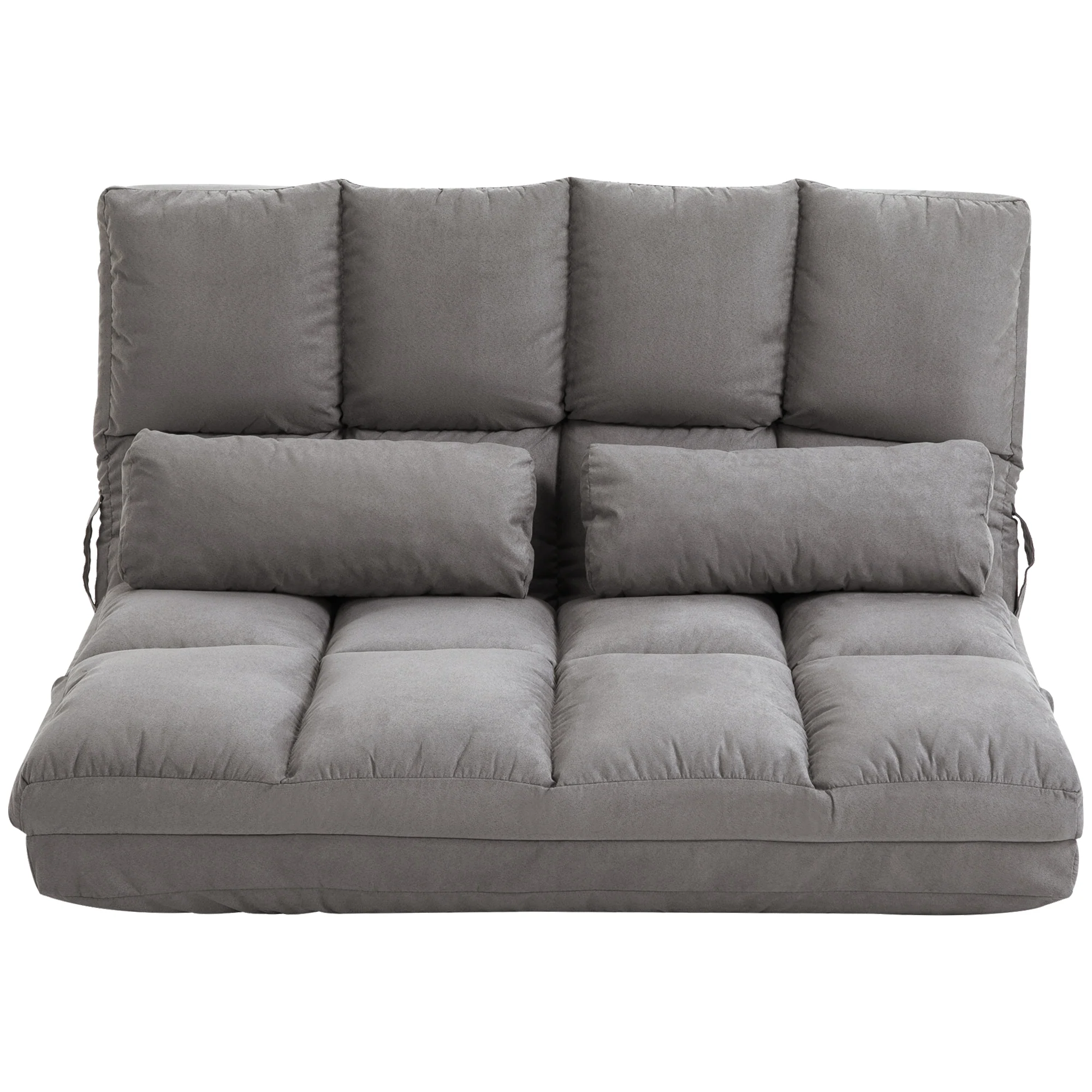 Convertible Recliner Floor Sofa with Adjustable Backrest and Headrest, Dark Gray - Image 2