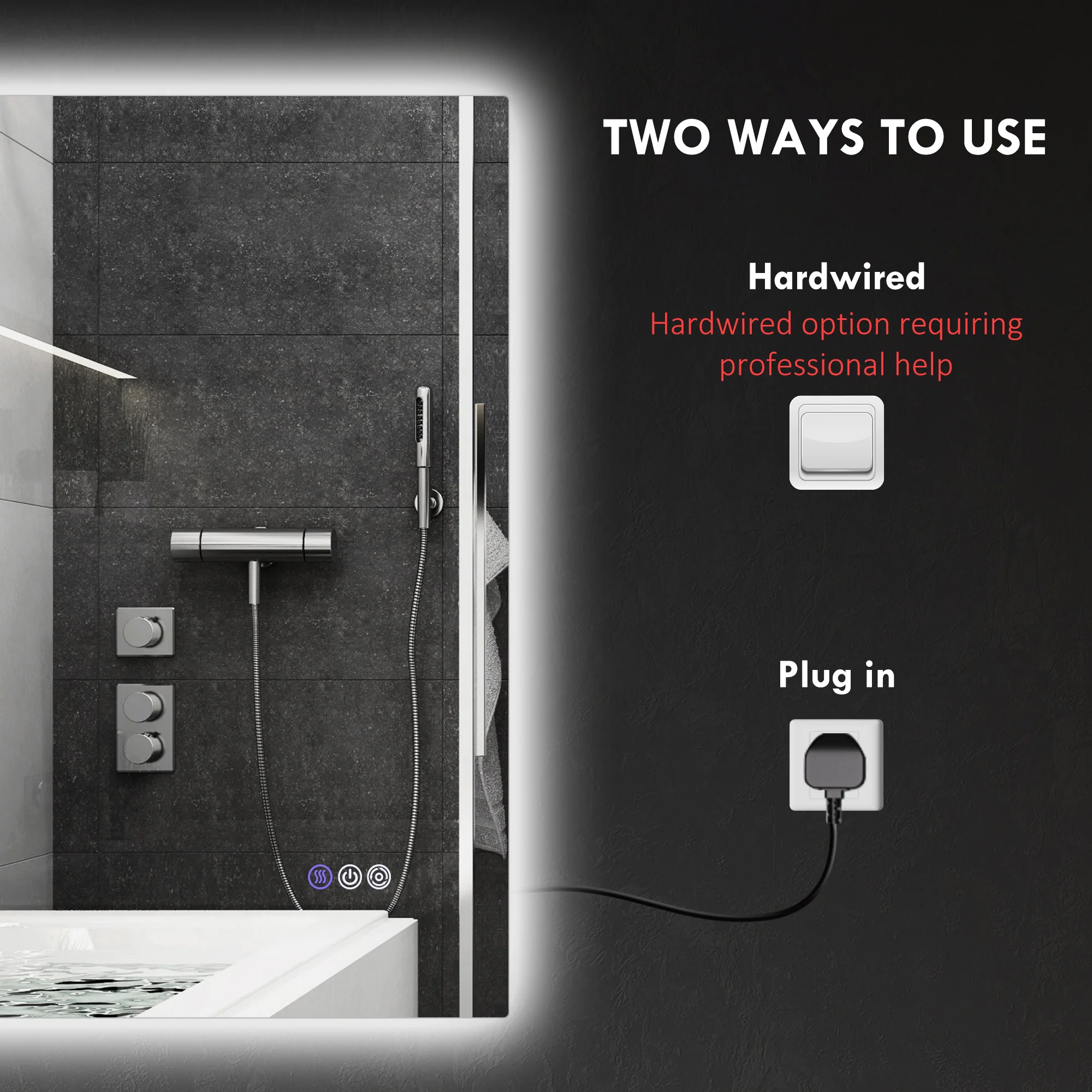 39" x 32" Dimmable Backlit LED Bathroom Mirror w/ Anti-Fog, Memory, Infinite Color Temperature - Image 9