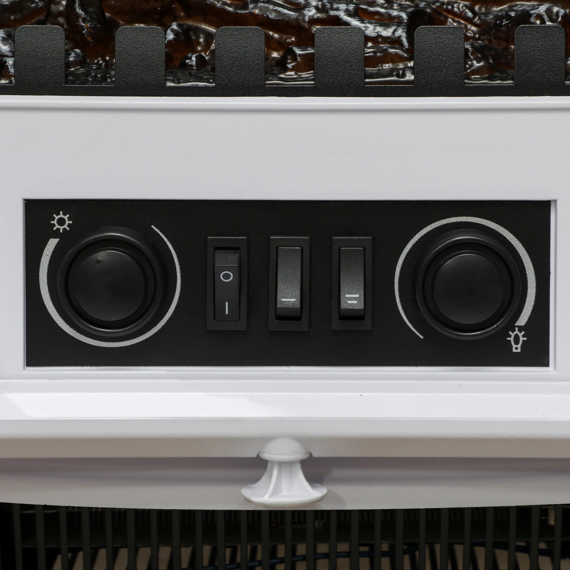 2000W Electric Stove Heater with Realistic Flame Effect and Adjustable Thermostat, White - Image 11