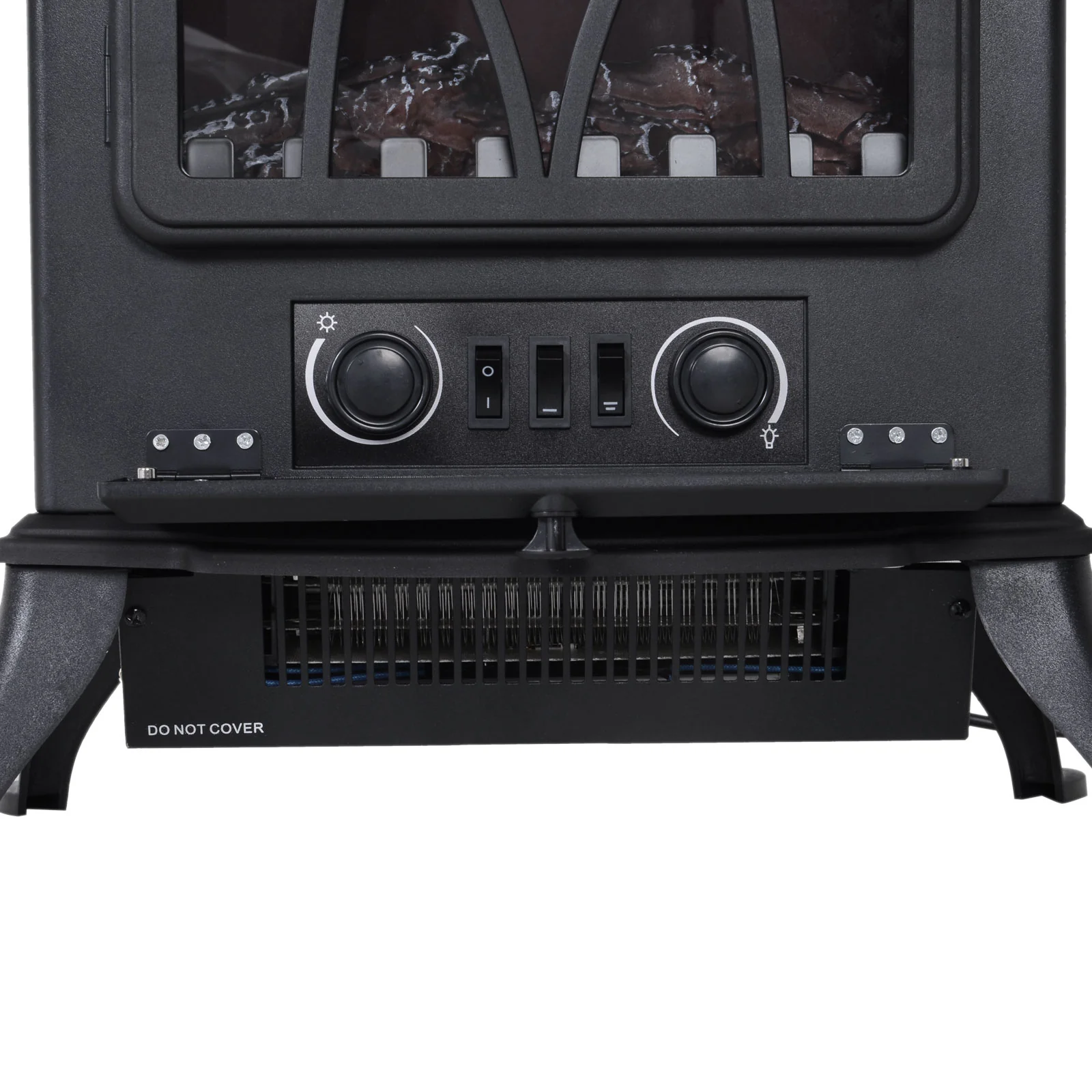 Electric Stove Heater with Realistic Flame Effect, 2000W Portable Indoor Freestanding Electric Fireplace with Adjustable Thermostat, Black - Image 11