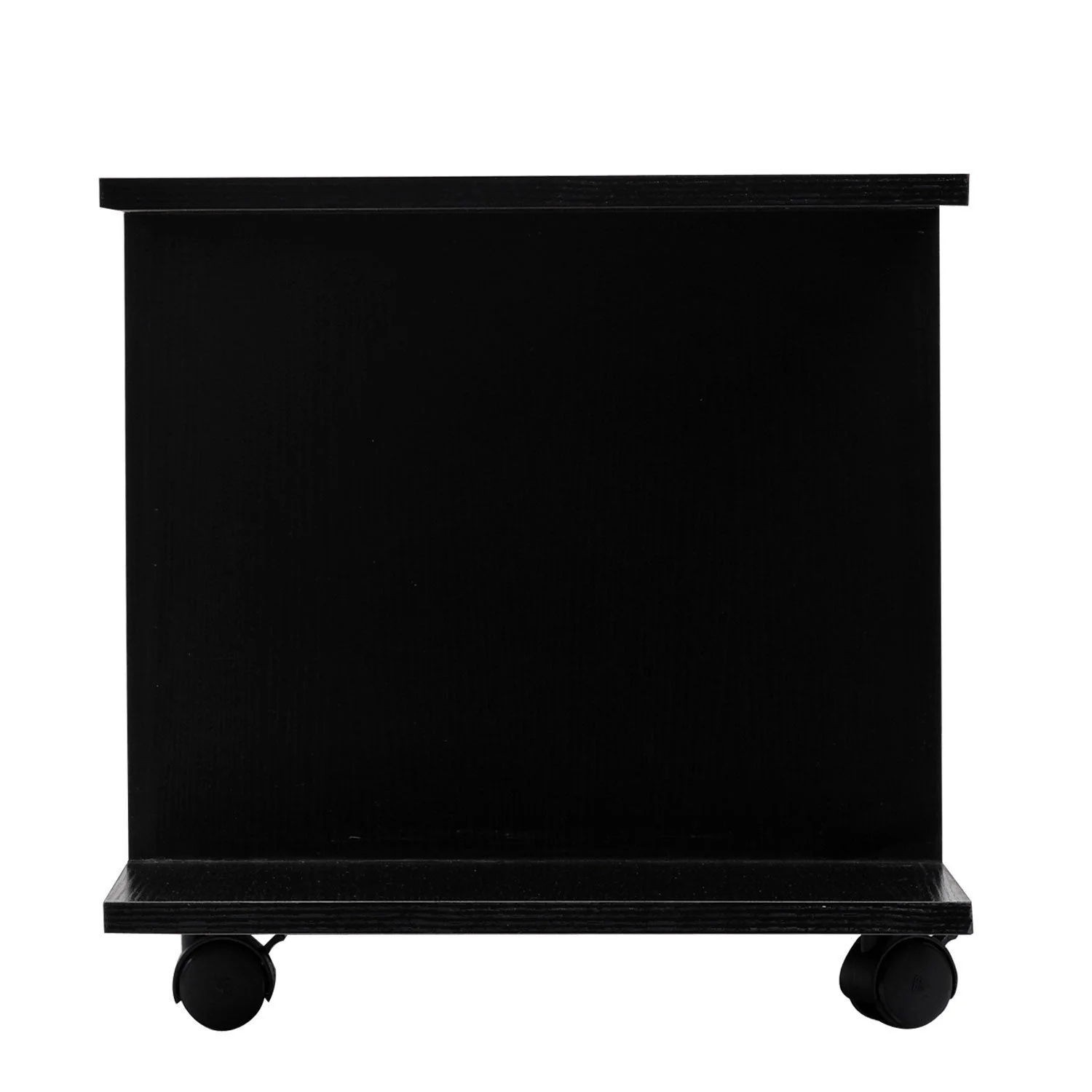 Modern TV Cabinet Stand with Storage Shelves &Wheels, Bedroom Mobile Bookshelf, Black - Image 10