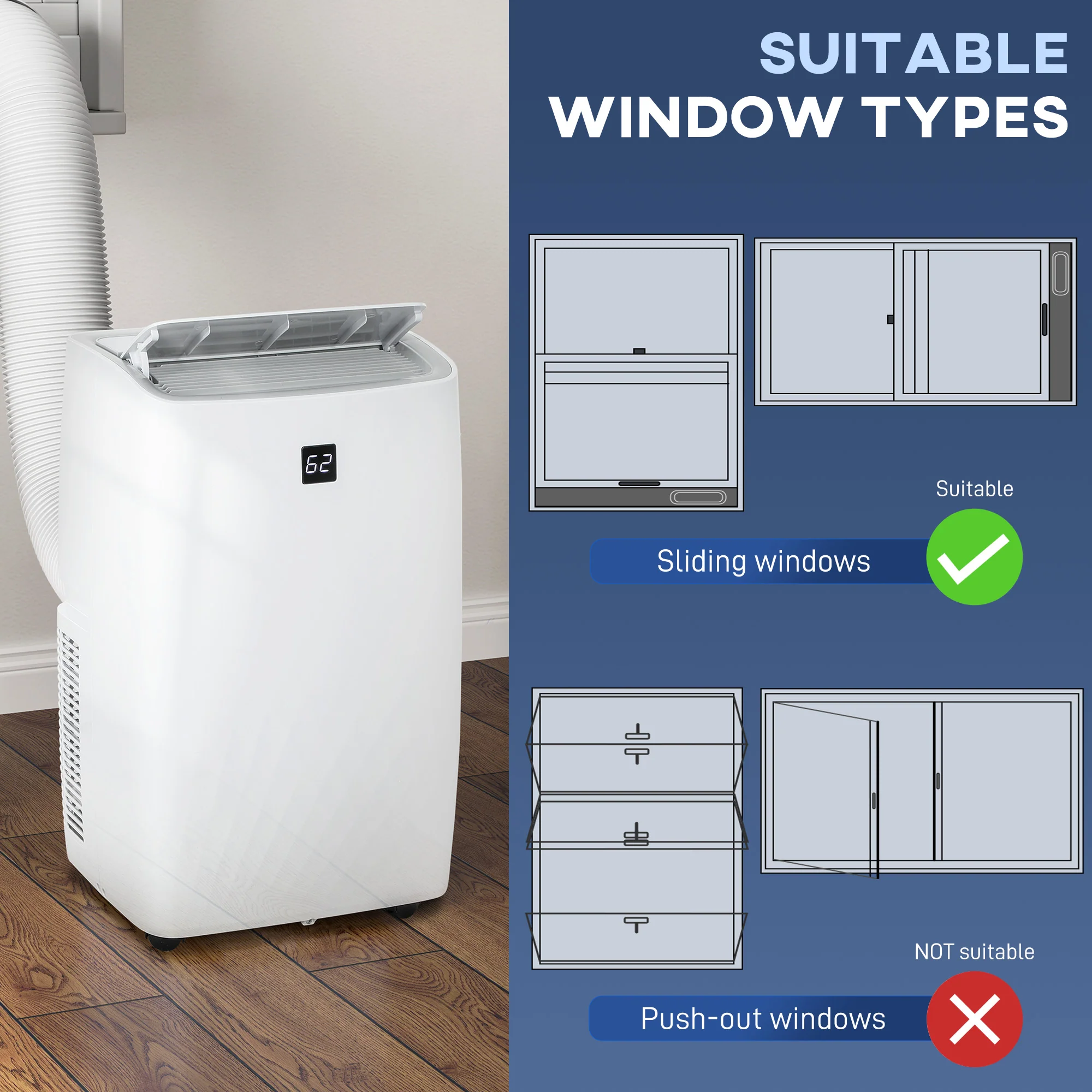 3-in-1 12000 BTU Air Conditioner w/ Cool, Dehumidifier, Fan for Room up to 700 Sq. ft - Image 9