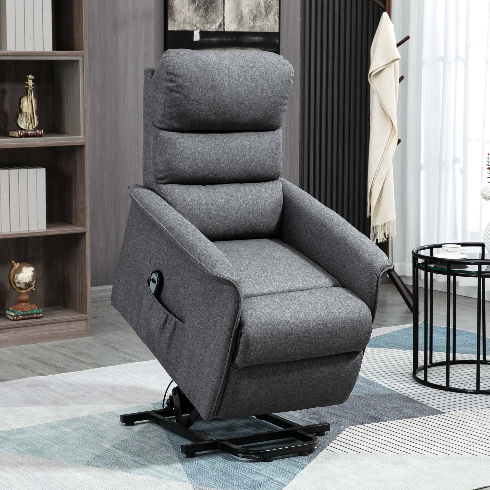 Electric Power Lift Recliner Chair for Seniors with Remote Control, Grey - Image 5