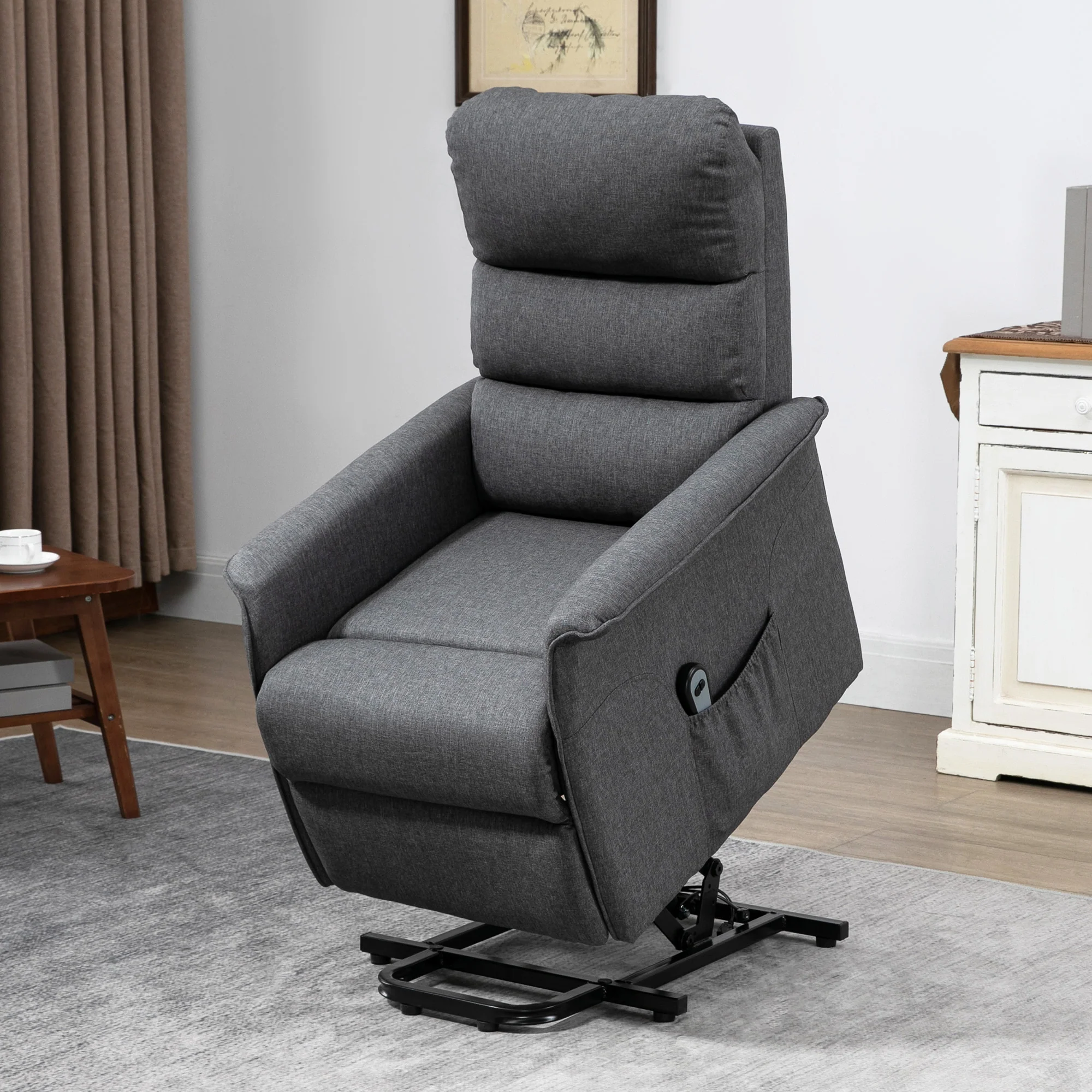 Electric Power Lift Recliner Chair for Seniors with Remote Control, Grey - Image 6