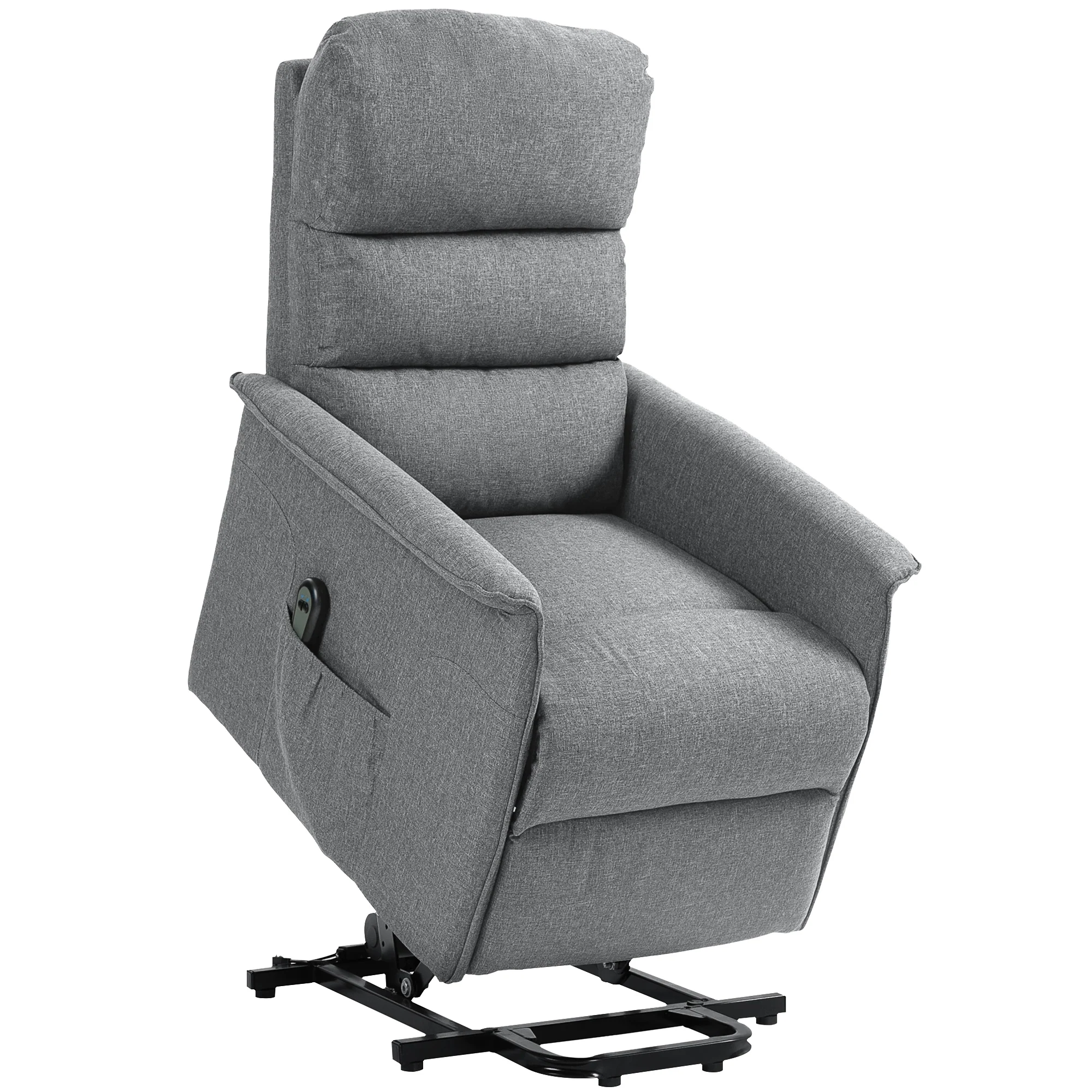 Power Lift Recliner Armchair for Elderly, Fabric Riser and Reclining Chair, Grey
