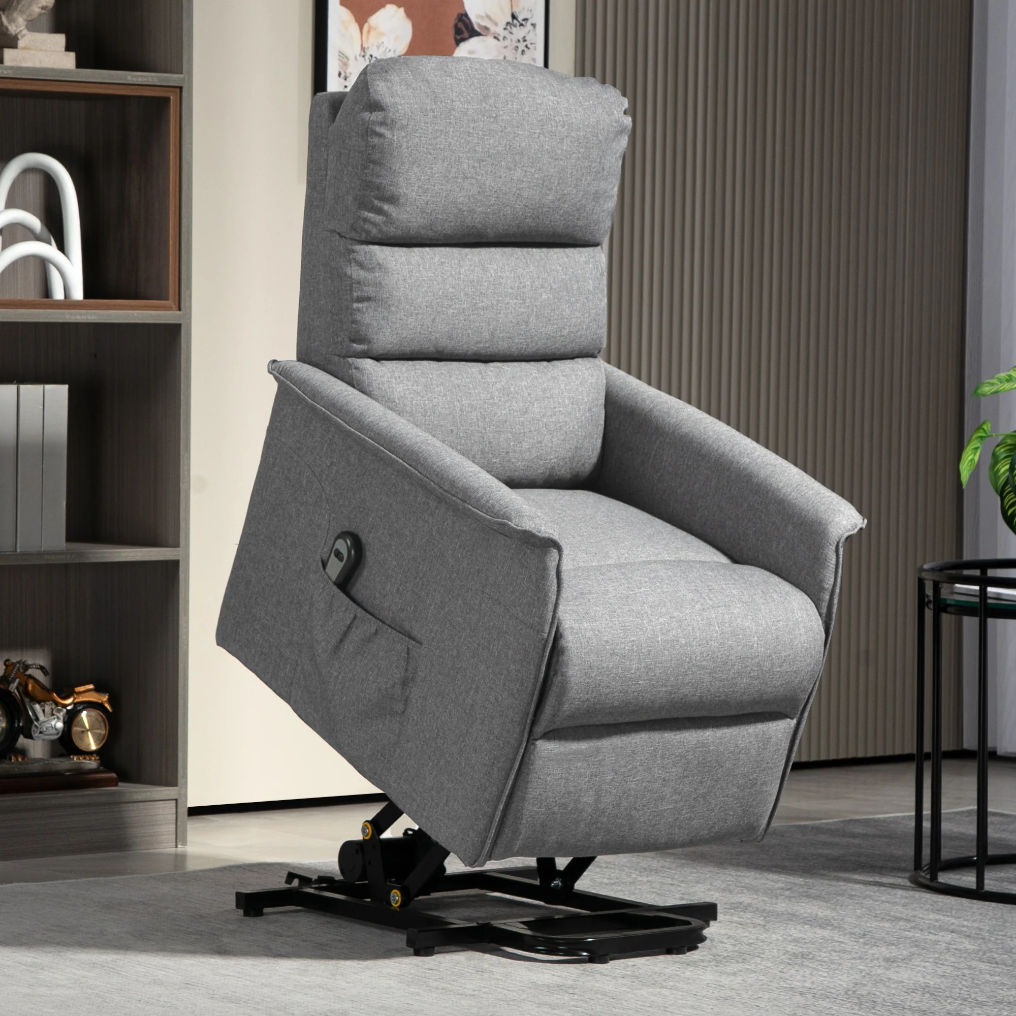 Power Lift Recliner Armchair for Elderly, Fabric Riser and Reclining Chair, Grey - Image 3
