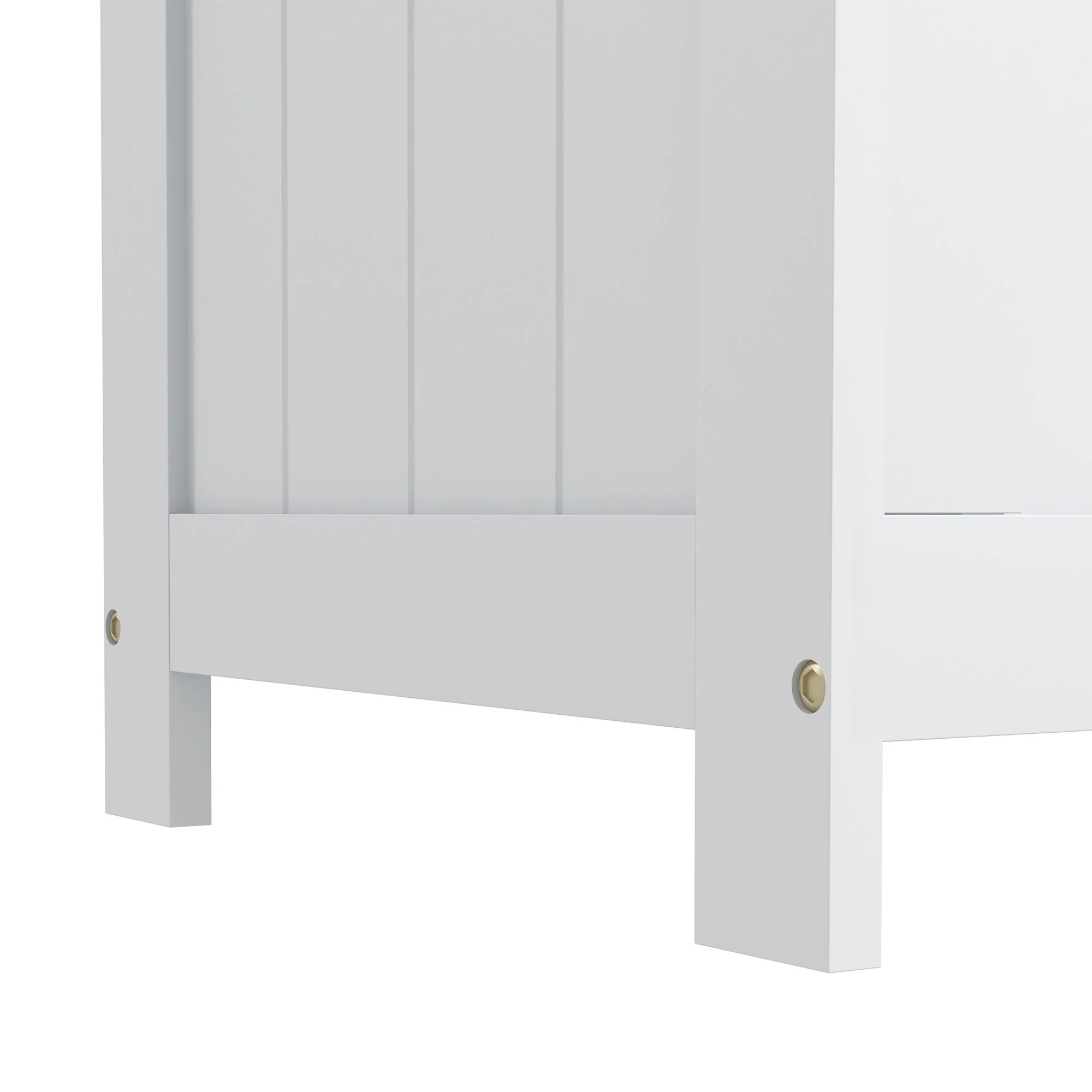 29.9" Storage Trunk w/ 2 Safety Hinges, Wooden Bench w/ Side Handles, White - Image 10